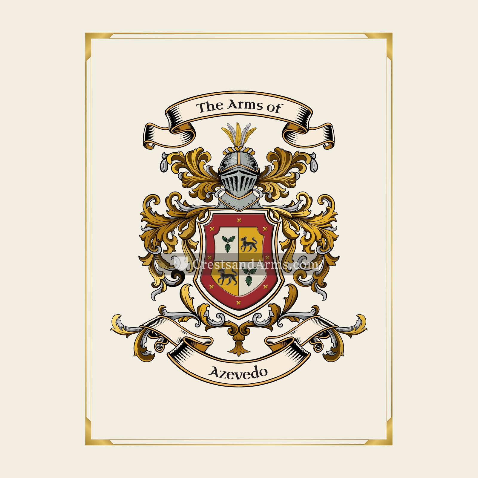 With gold border
