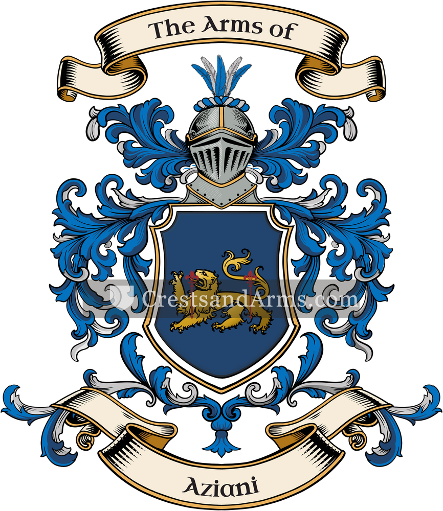 The Aziani coat of arms, drawn from the recorded blazon