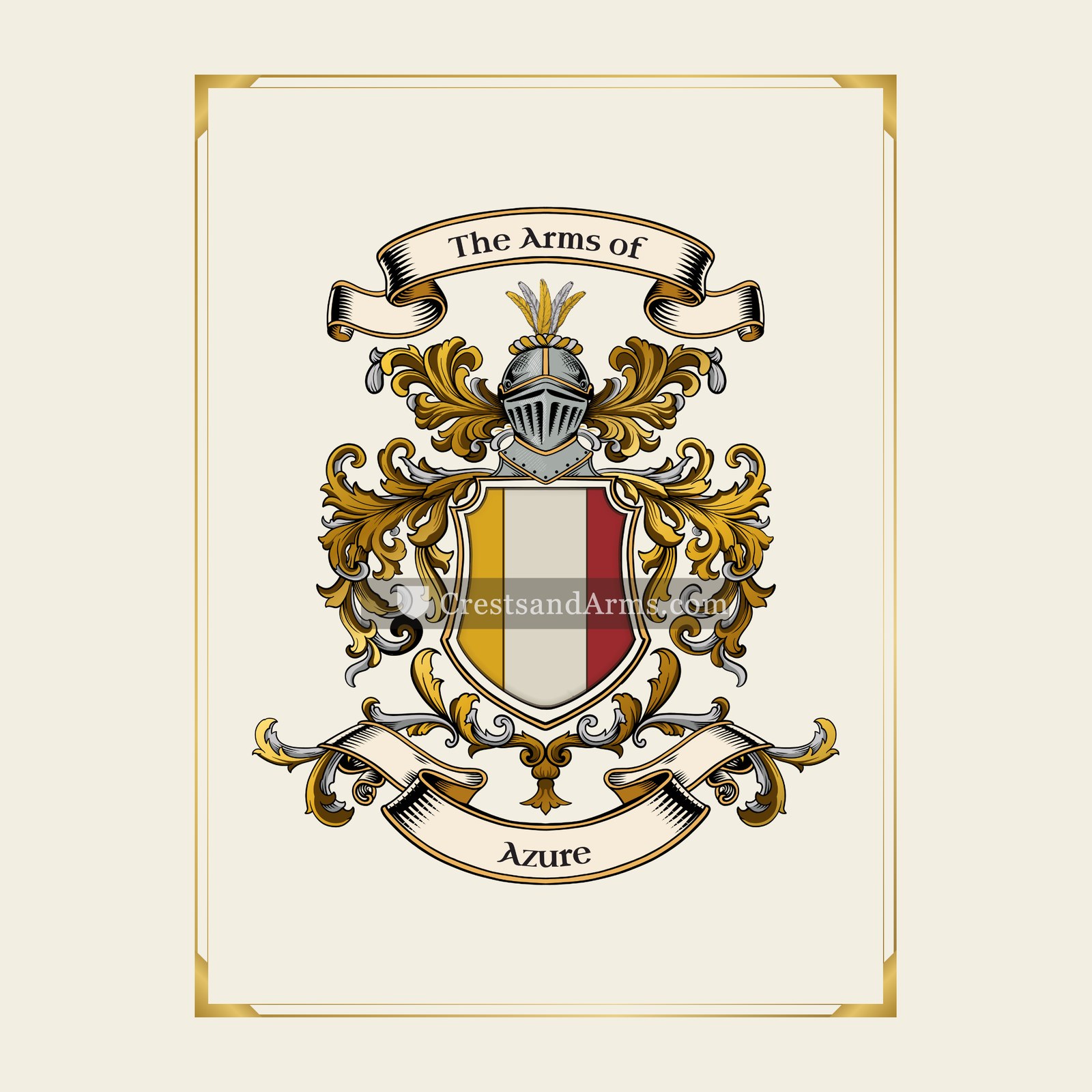 With gold border