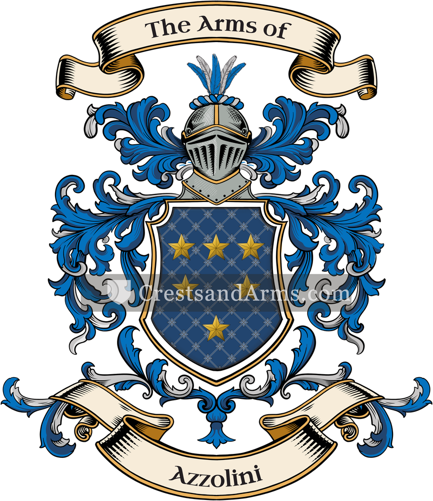 The Azzolini coat of arms, drawn from the recorded blazon