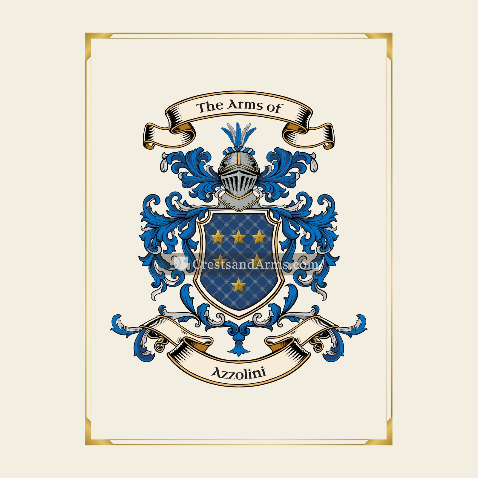 With gold border