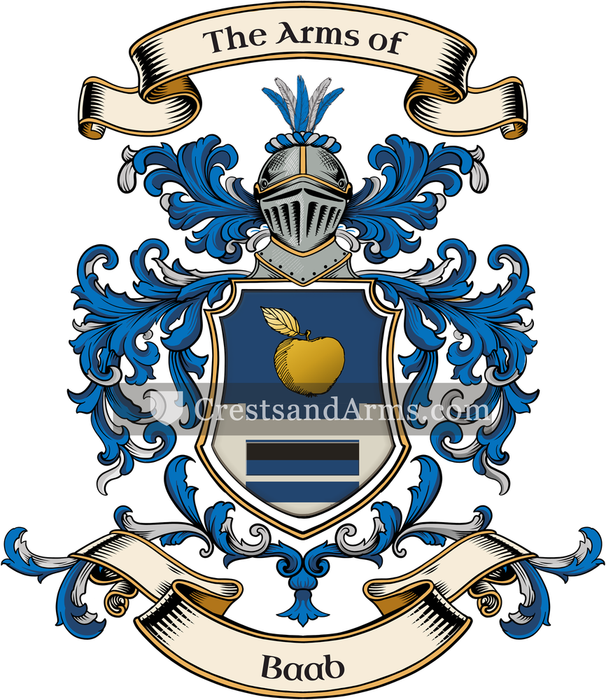 The Baab coat of arms, drawn from the recorded blazon