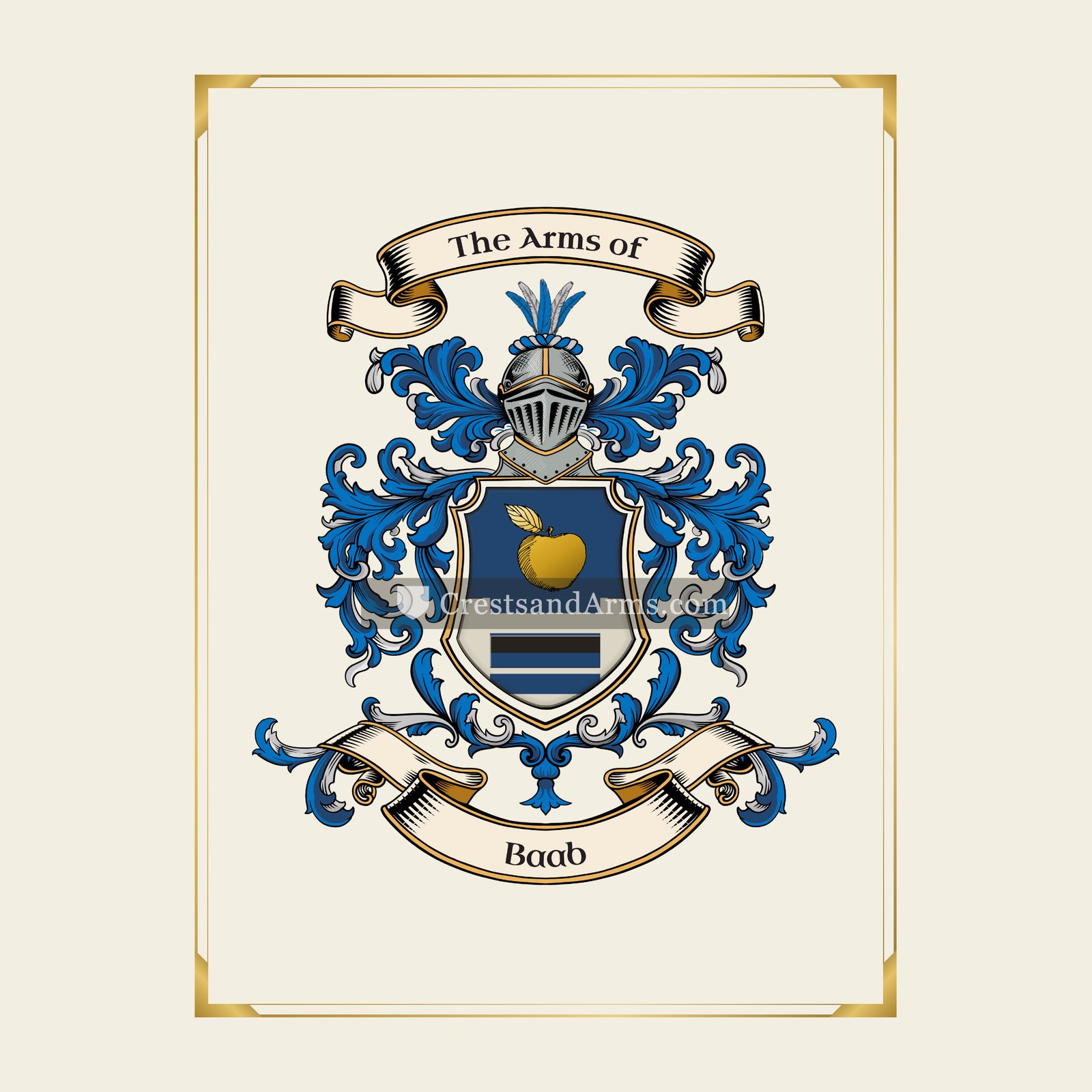 With gold border