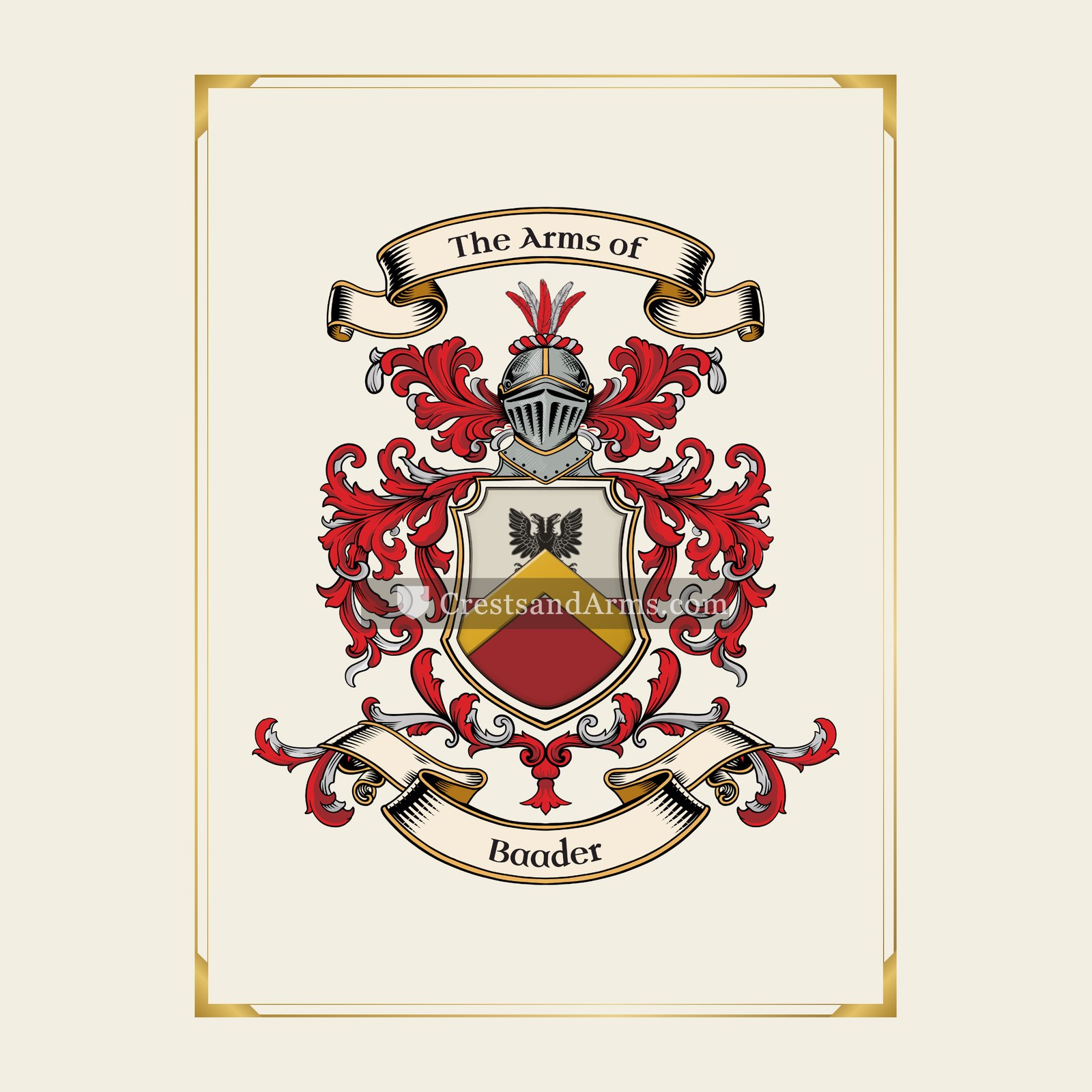 With gold border