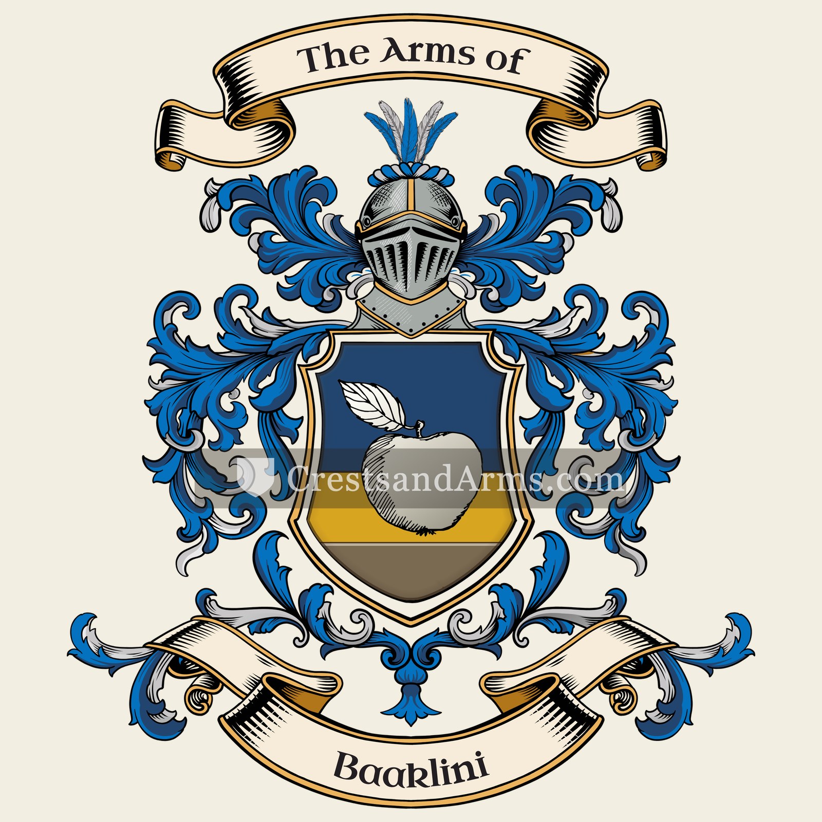 The Baaklini coat of arms, drawn from the recorded blazon