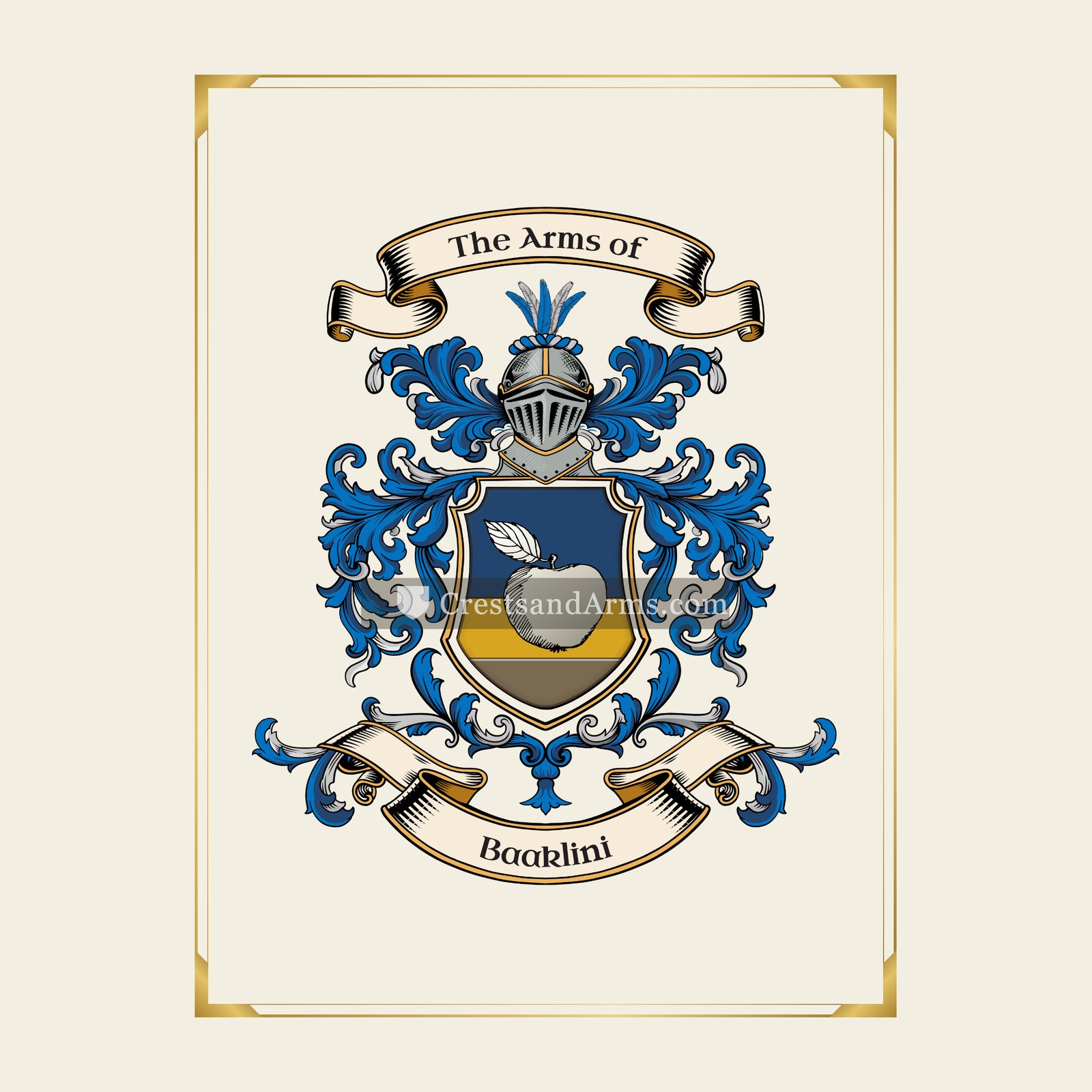 With gold border