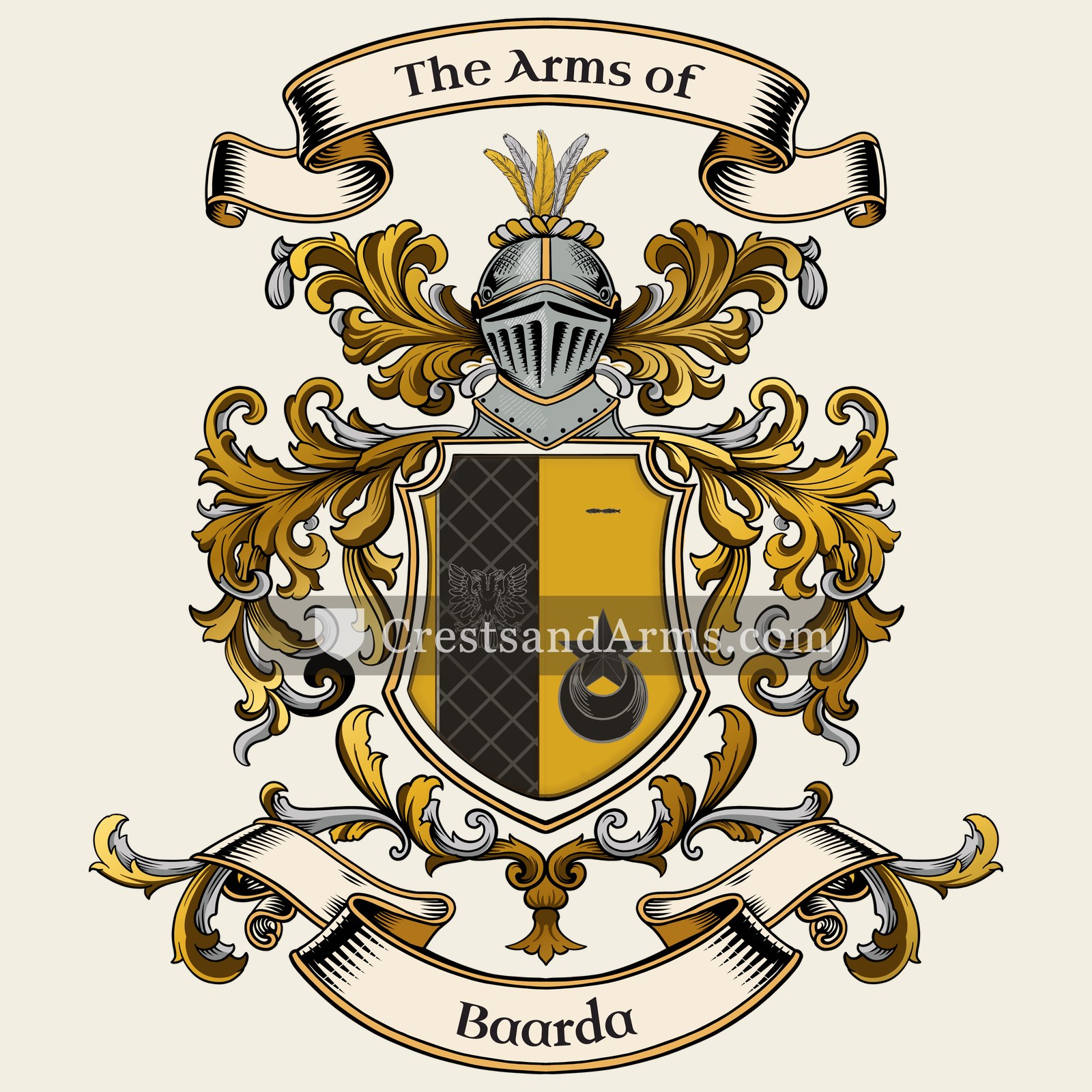 The Baarda coat of arms, drawn from the recorded blazon