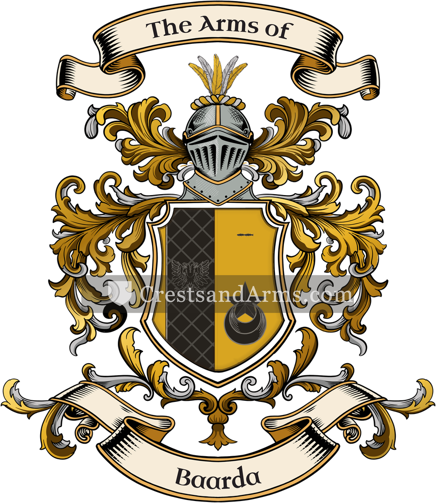 The Baarda coat of arms, drawn from the recorded blazon