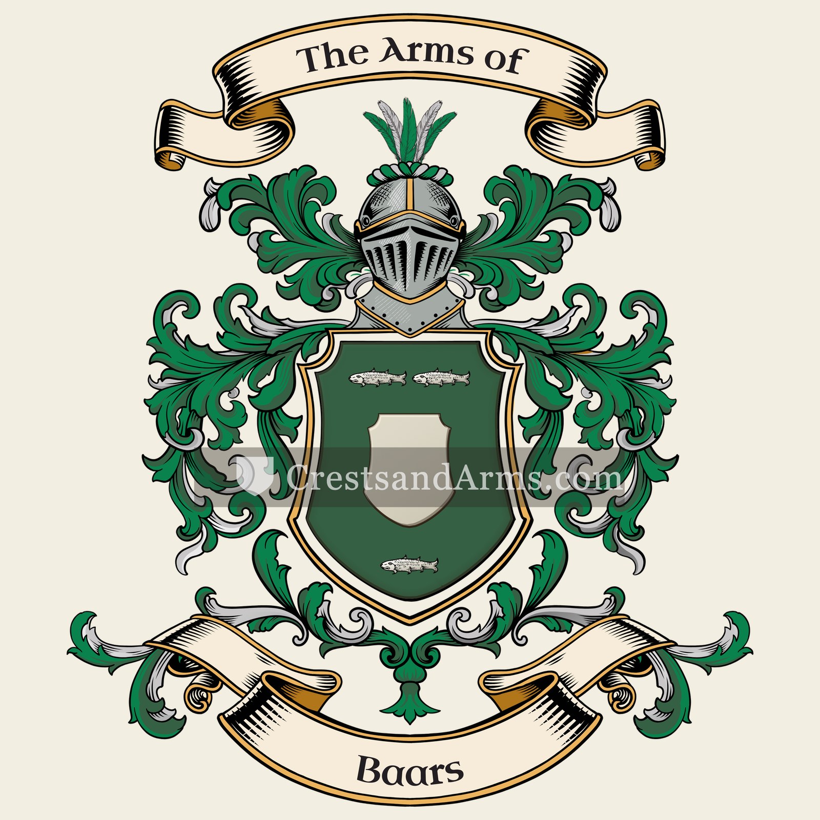 The Baars coat of arms, drawn from the recorded blazon