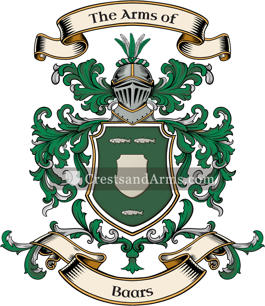 The Baars coat of arms, drawn from the recorded blazon