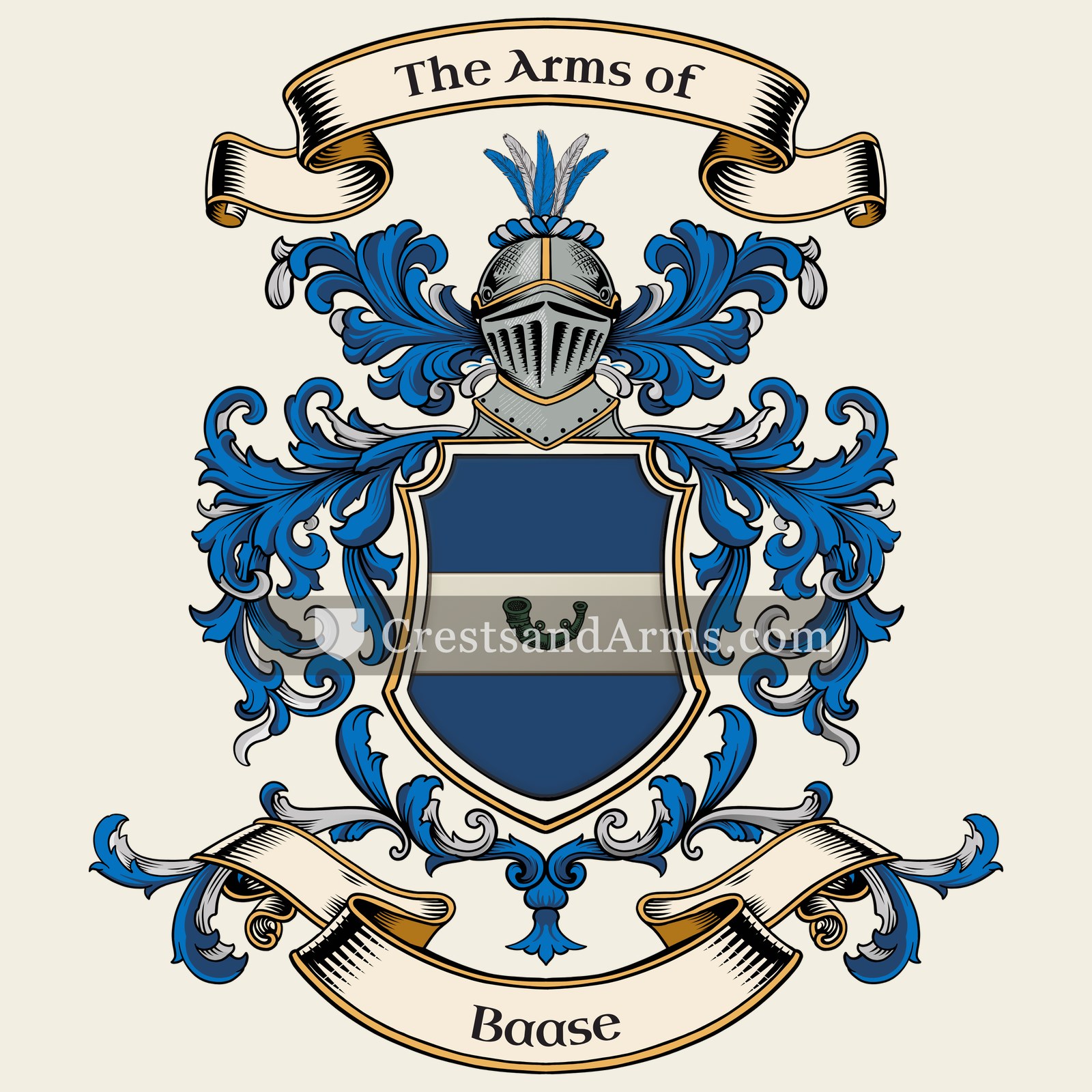The Baase coat of arms, drawn from the recorded blazon