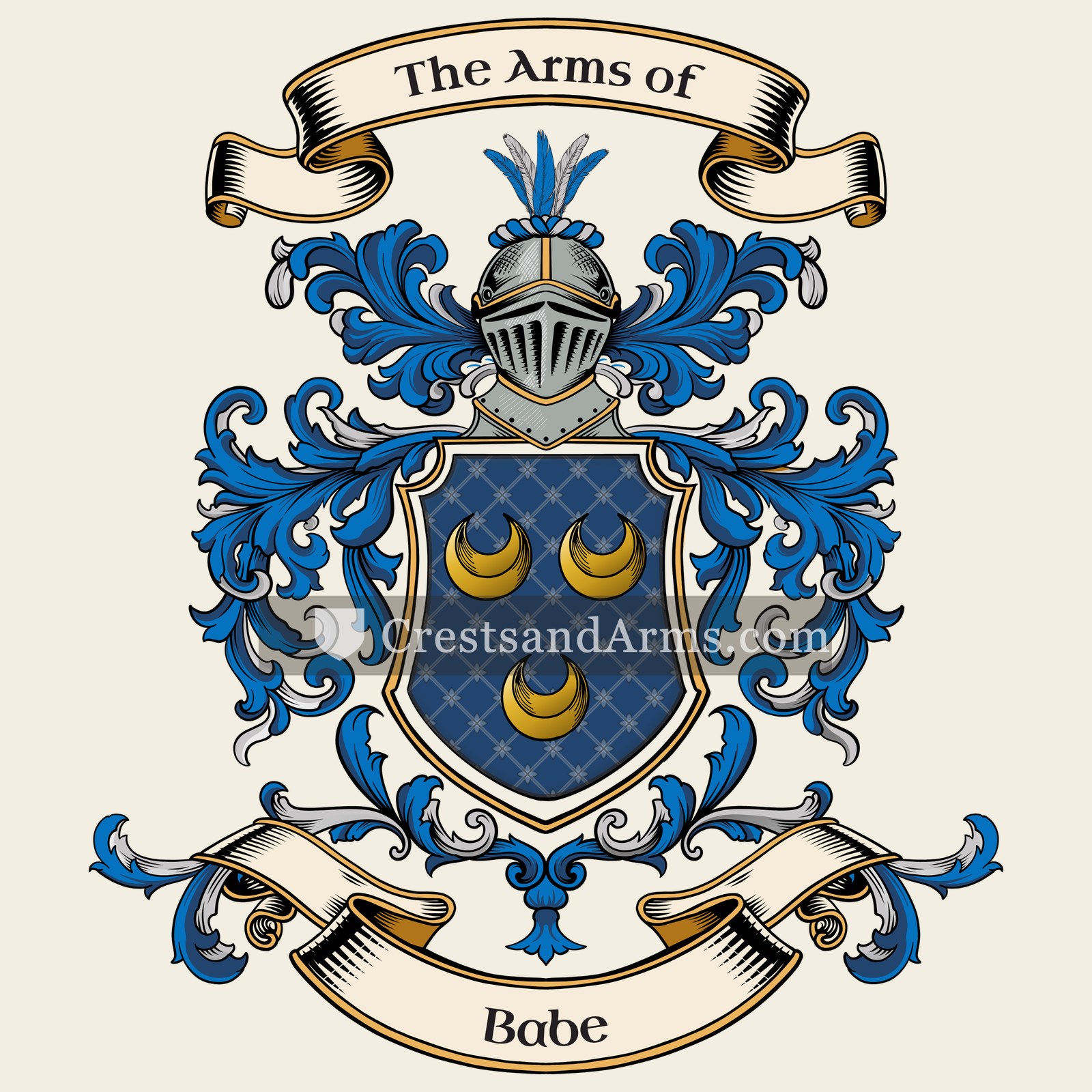 The Babe coat of arms, drawn from the recorded blazon