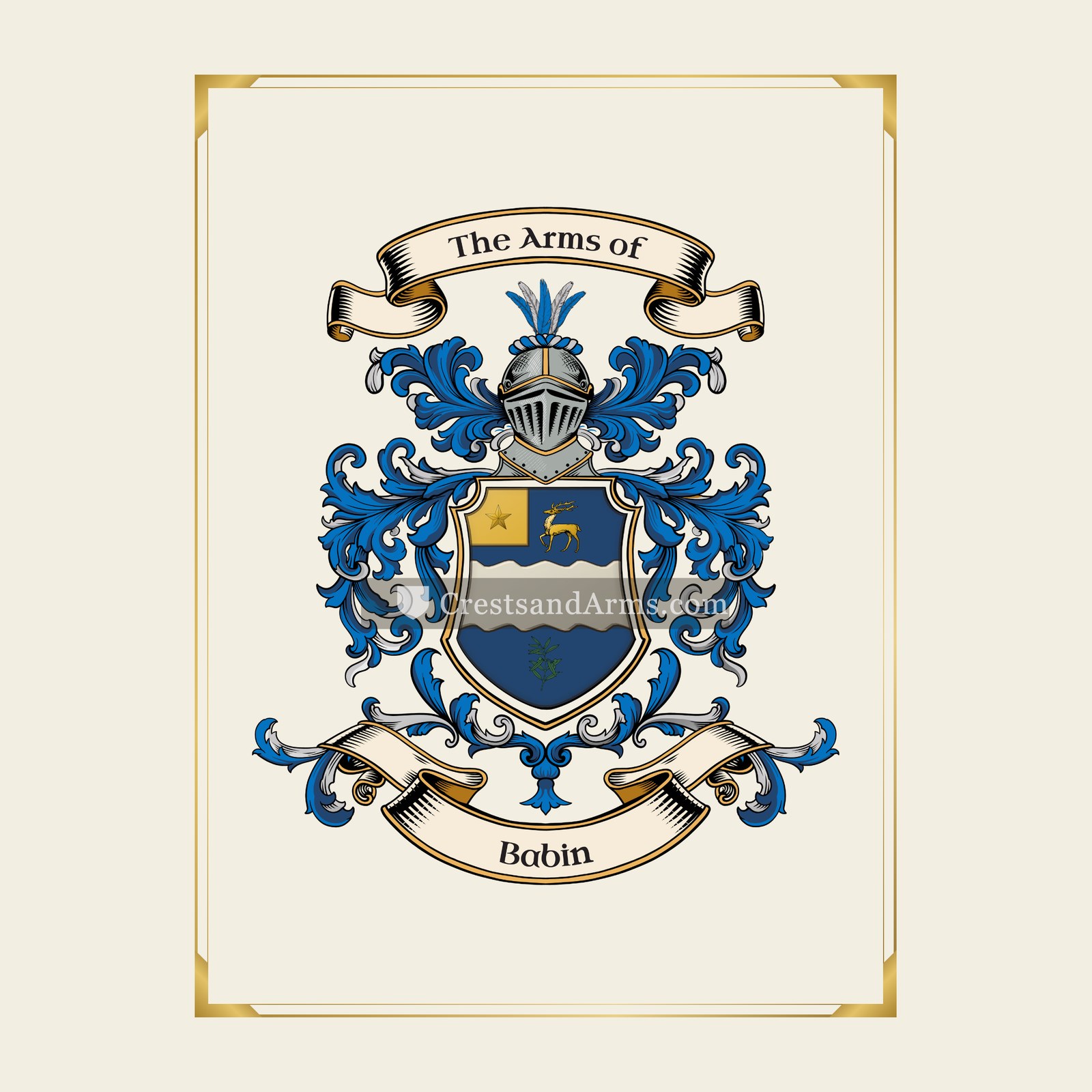 With gold border