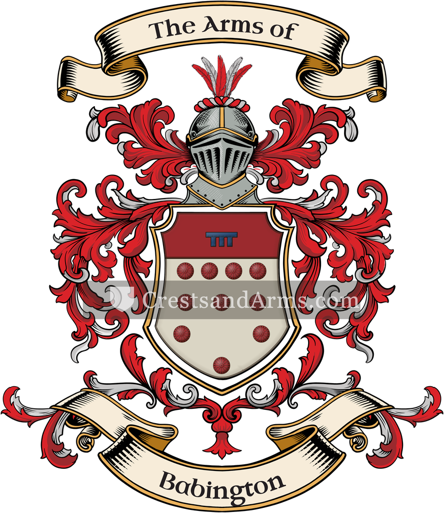 The Babington coat of arms, drawn from the recorded blazon
