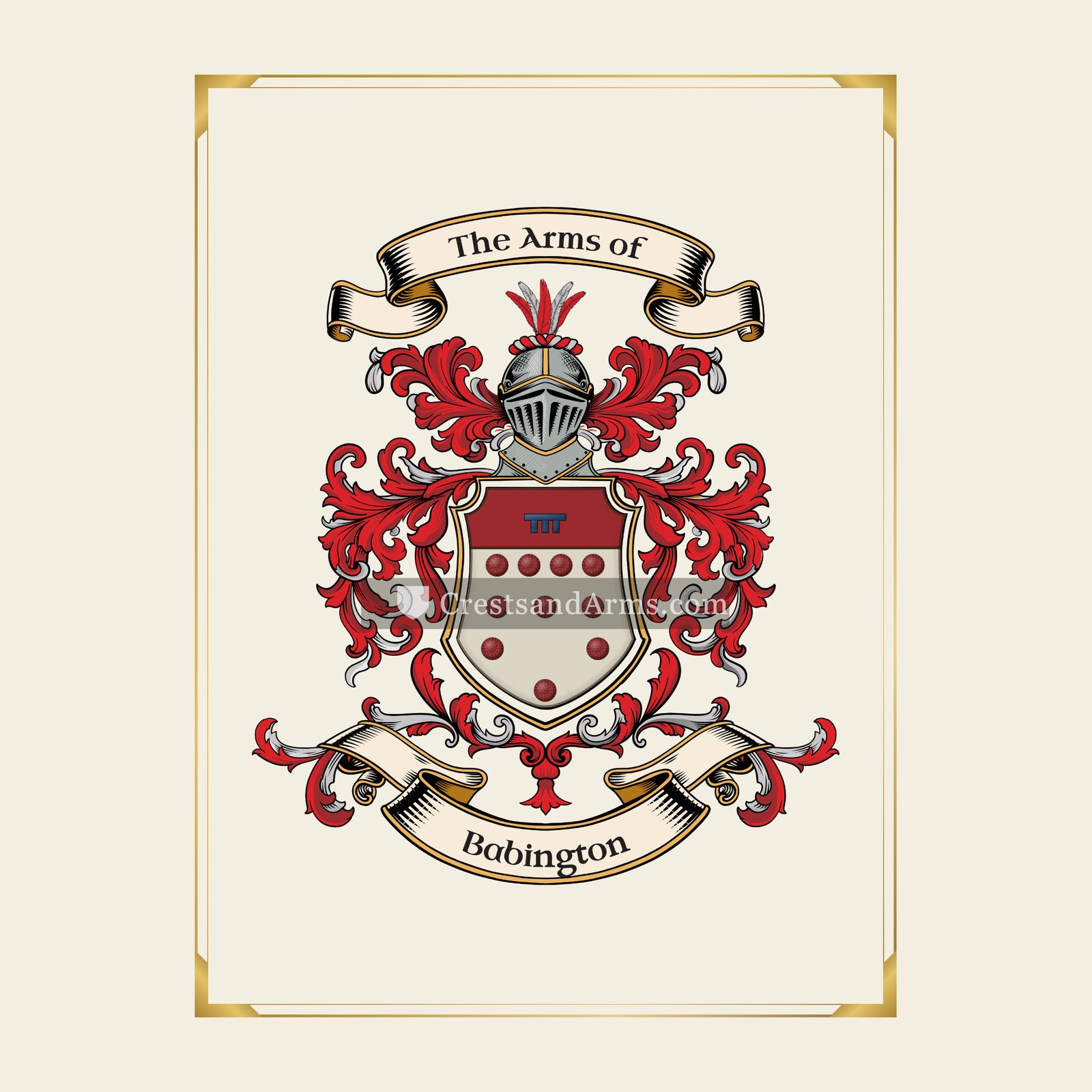 With gold border