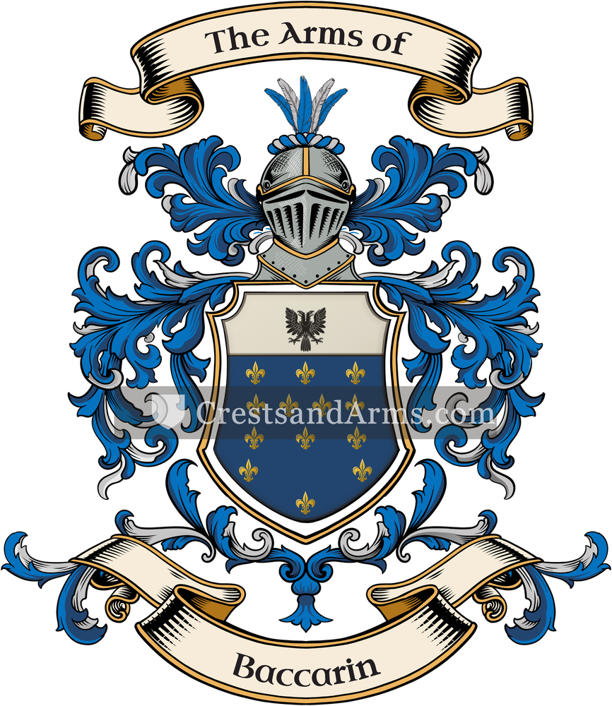 The Baccarin coat of arms, drawn from the recorded blazon