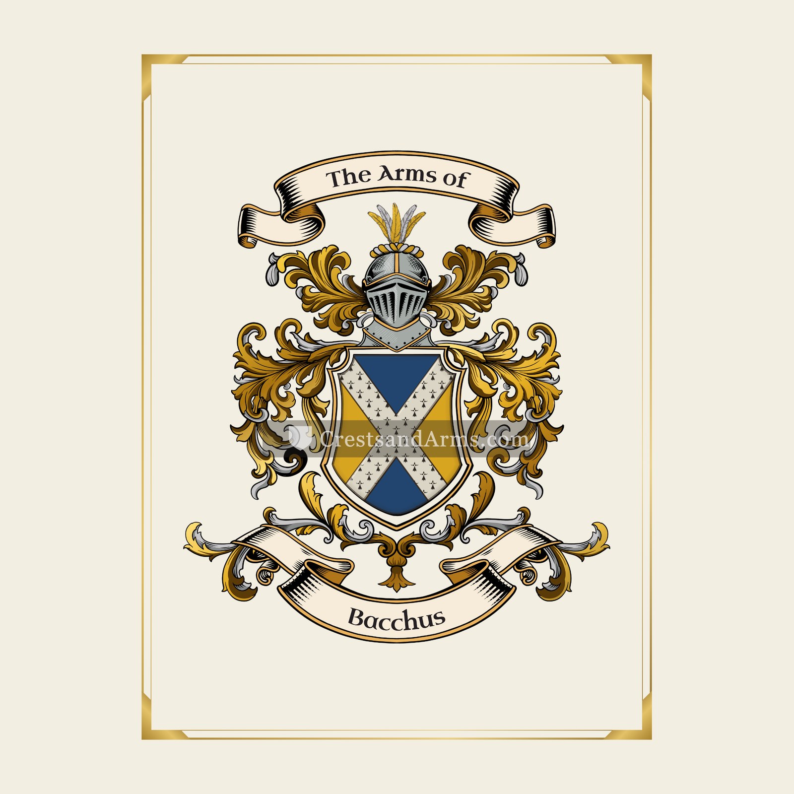 With gold border