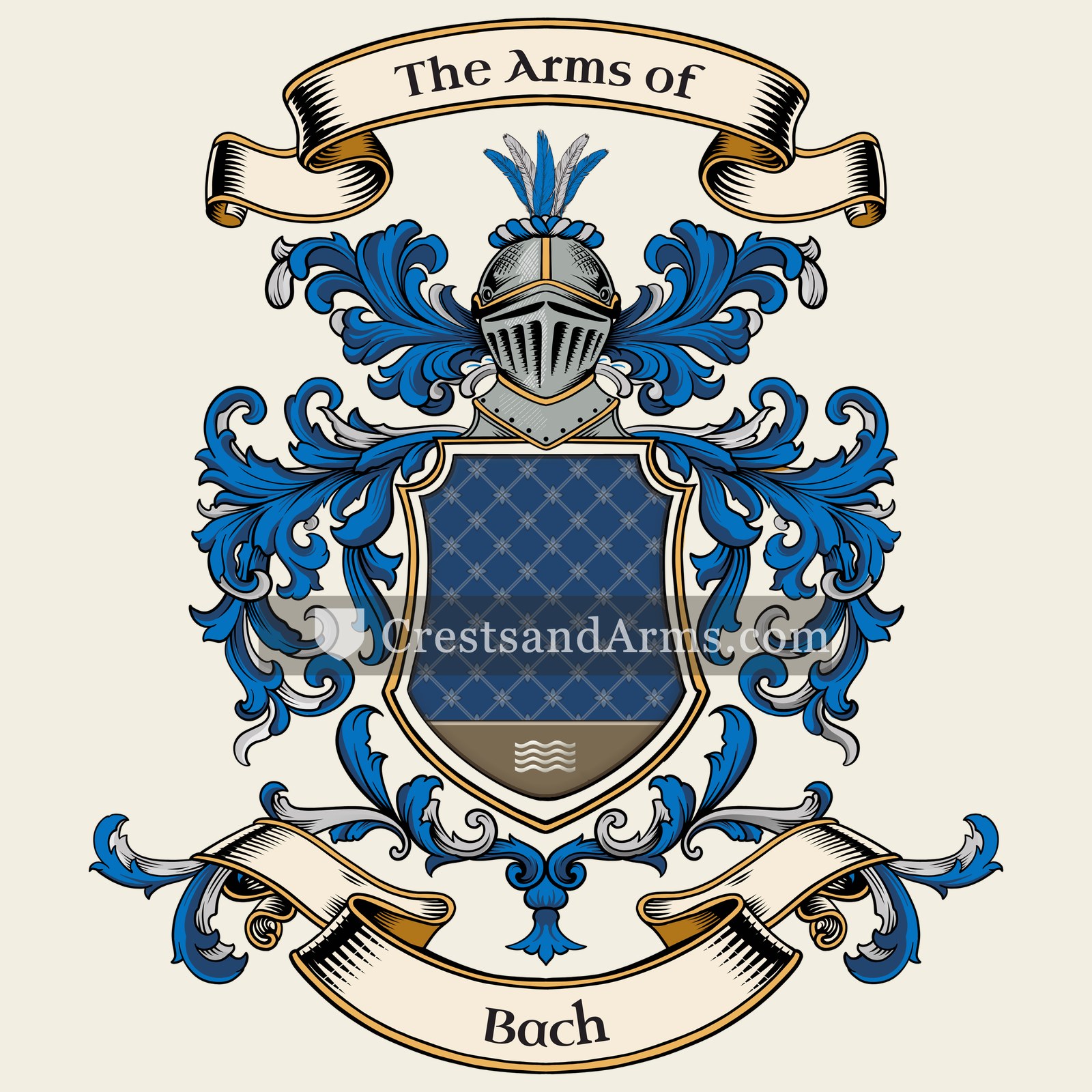 The Bach coat of arms, drawn from the recorded blazon