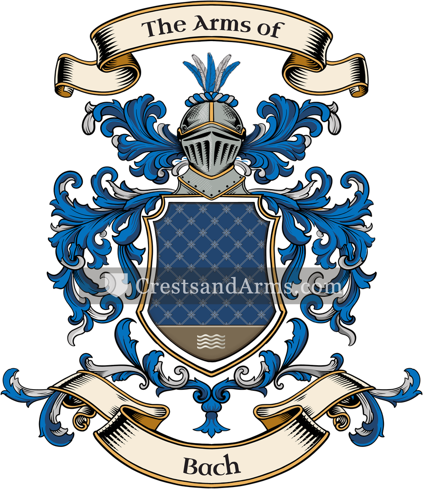 The Bach coat of arms, drawn from the recorded blazon