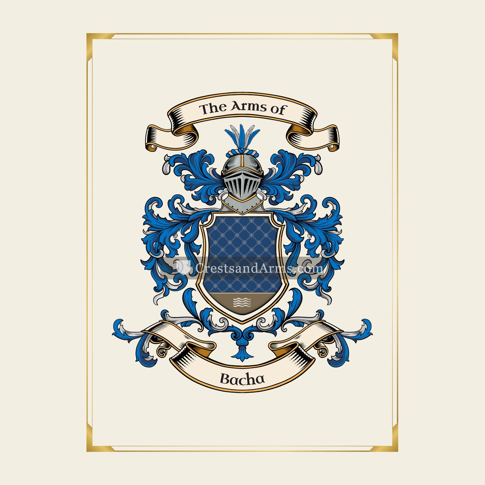 With gold border