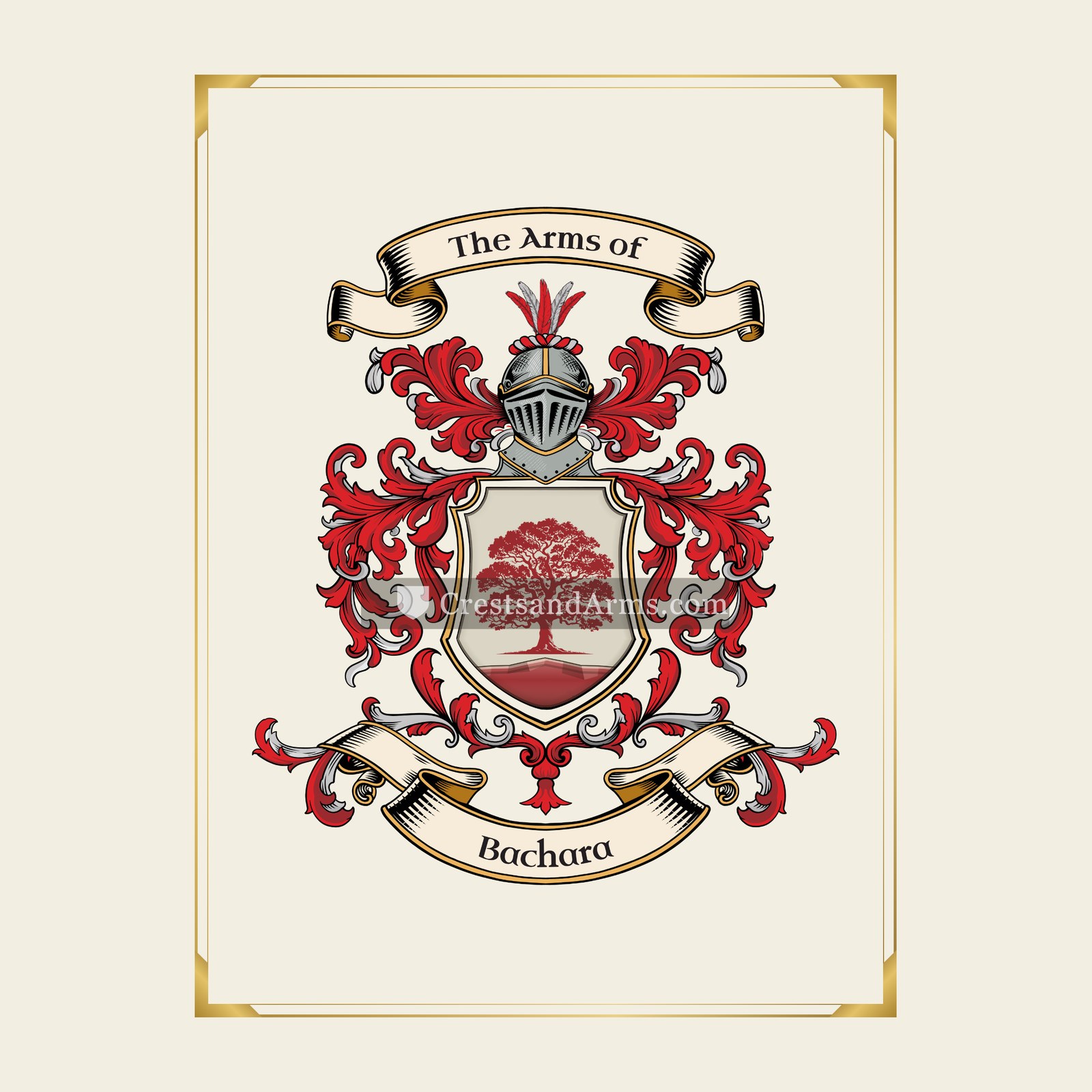 With gold border