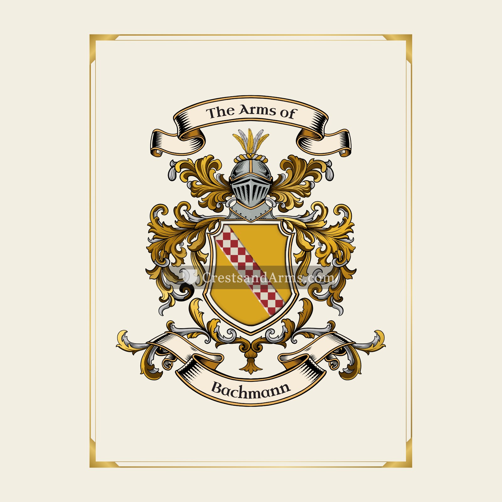 With gold border