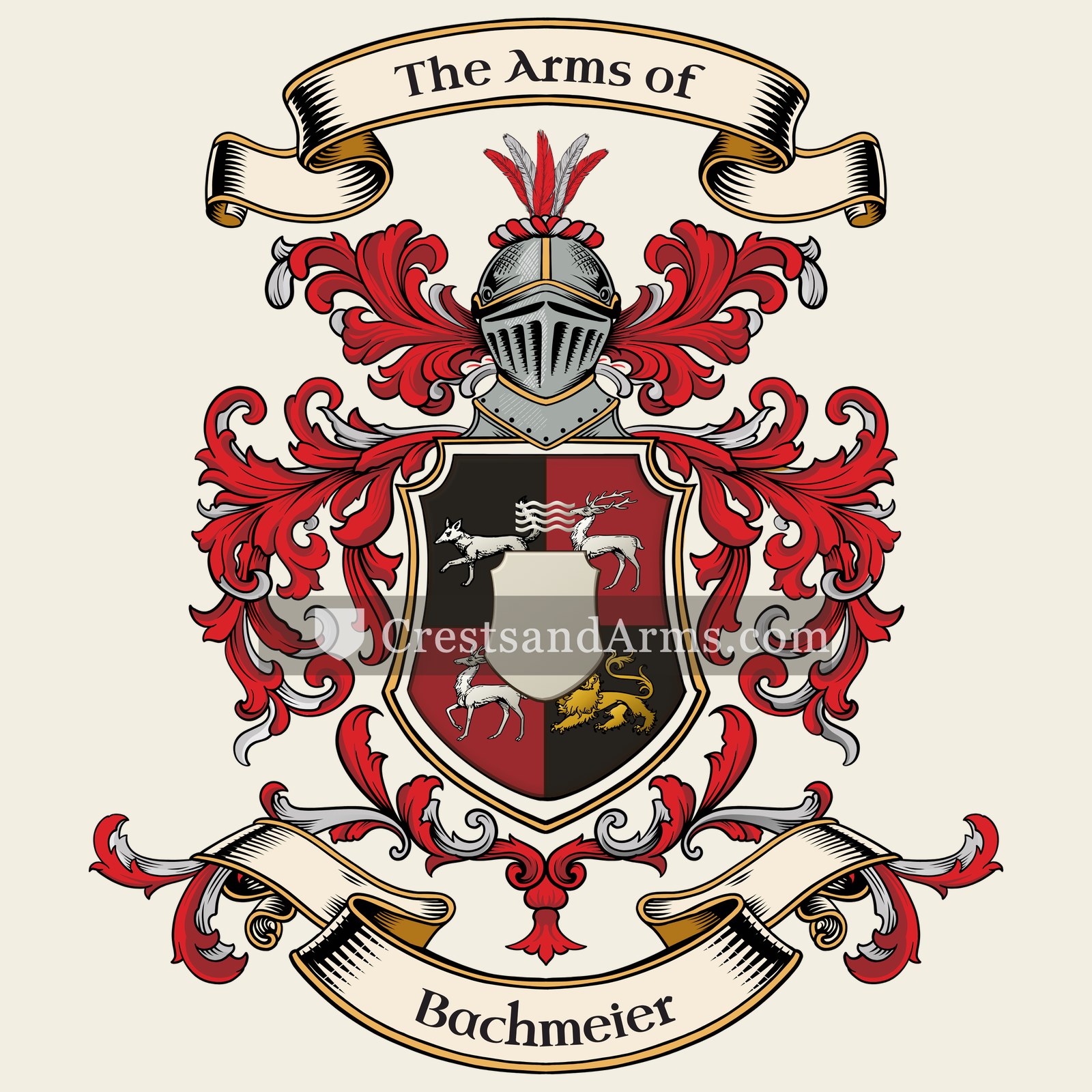 The Bachmeier coat of arms, drawn from the recorded blazon