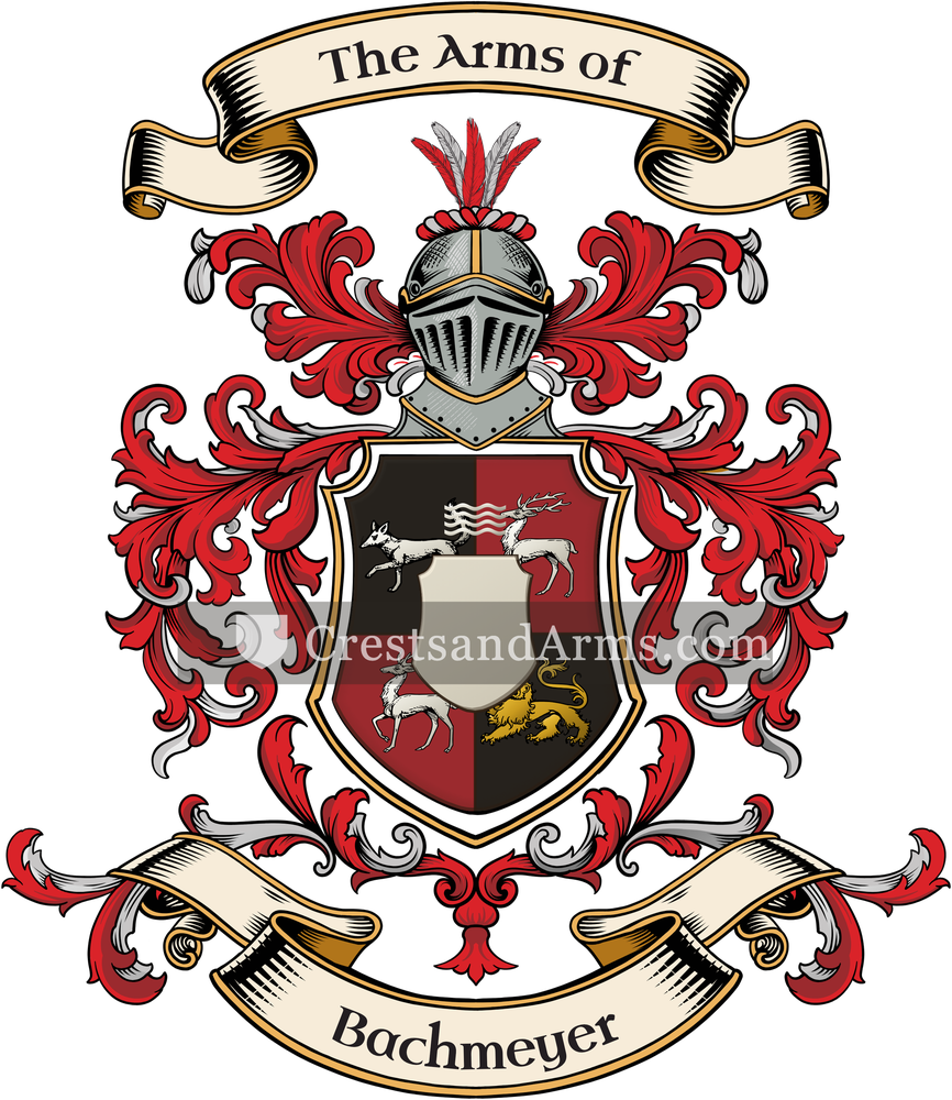 The Bachmeyer coat of arms, drawn from the recorded blazon