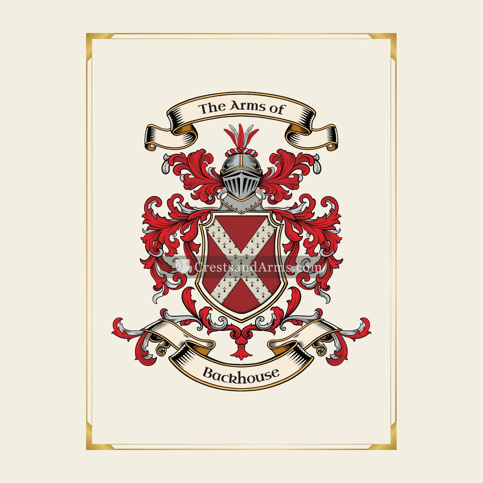 With gold border
