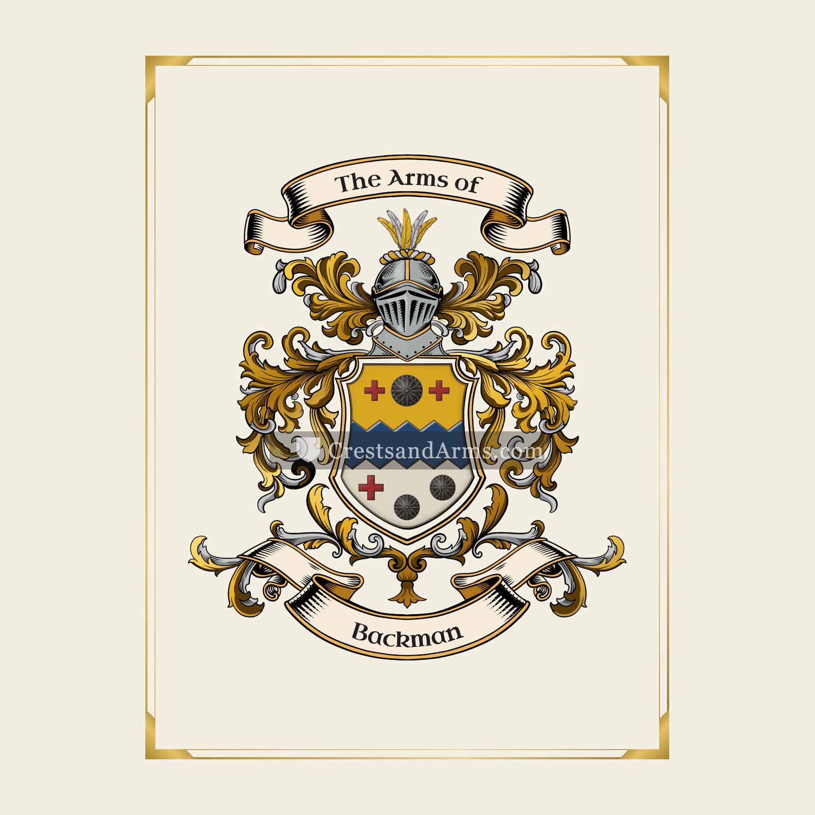 With gold border
