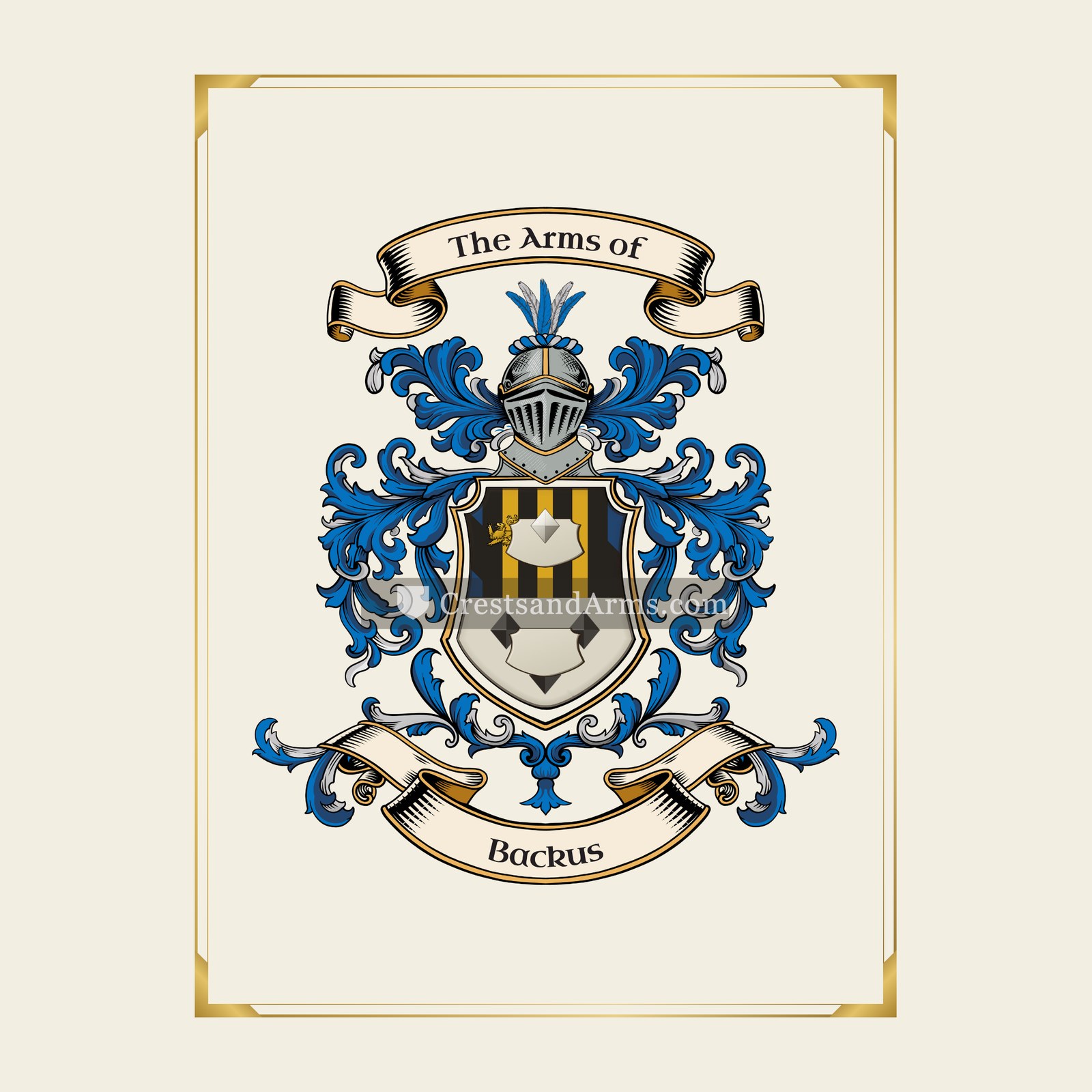 With gold border