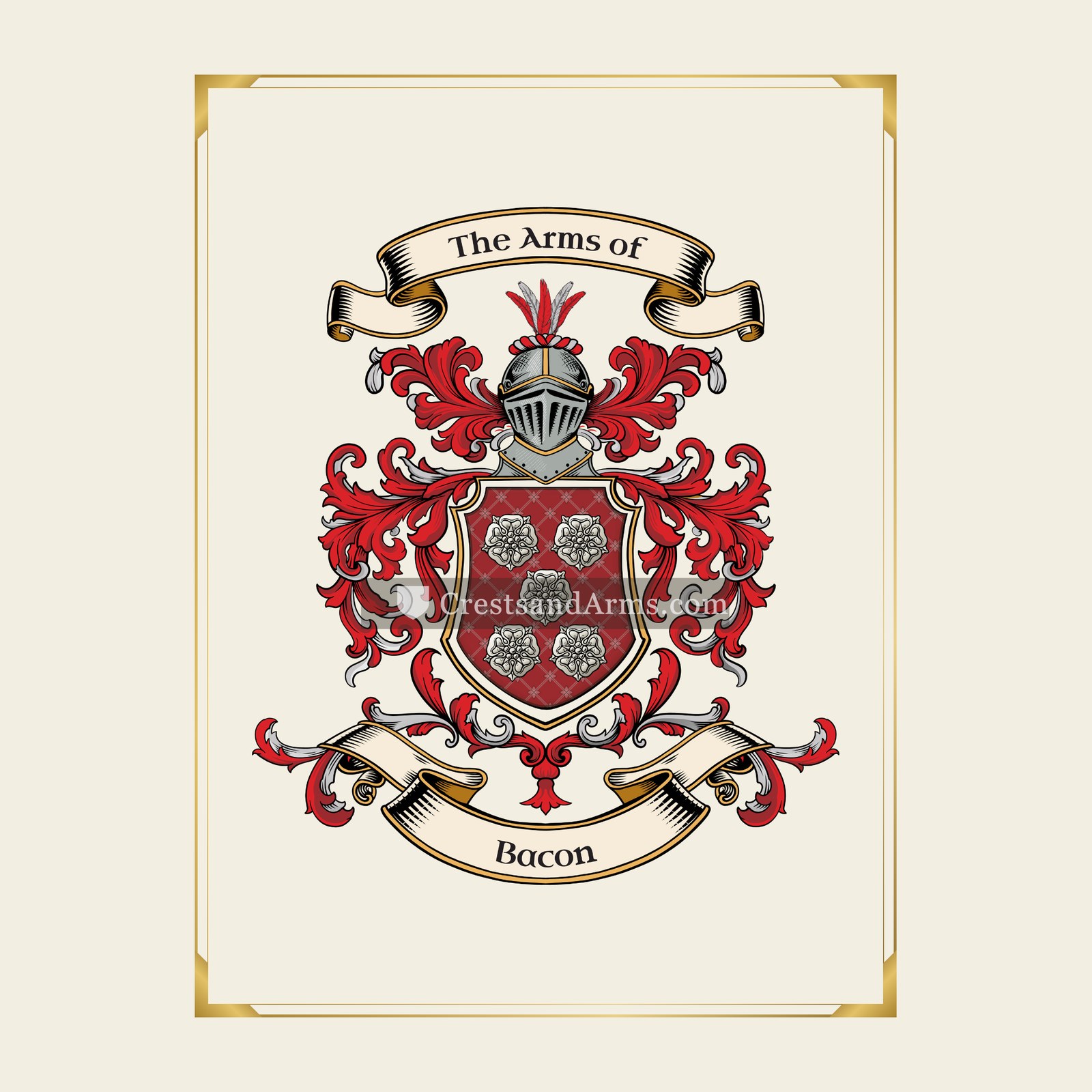 With gold border