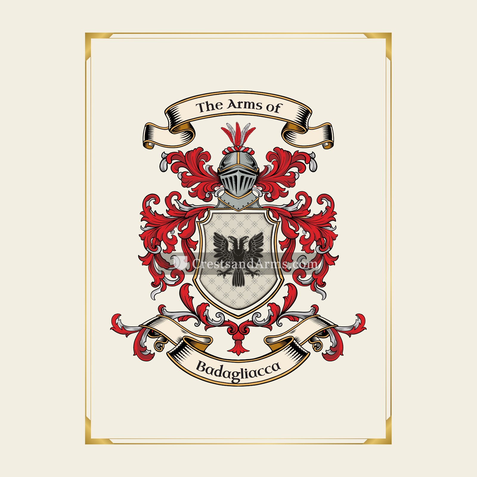 With gold border
