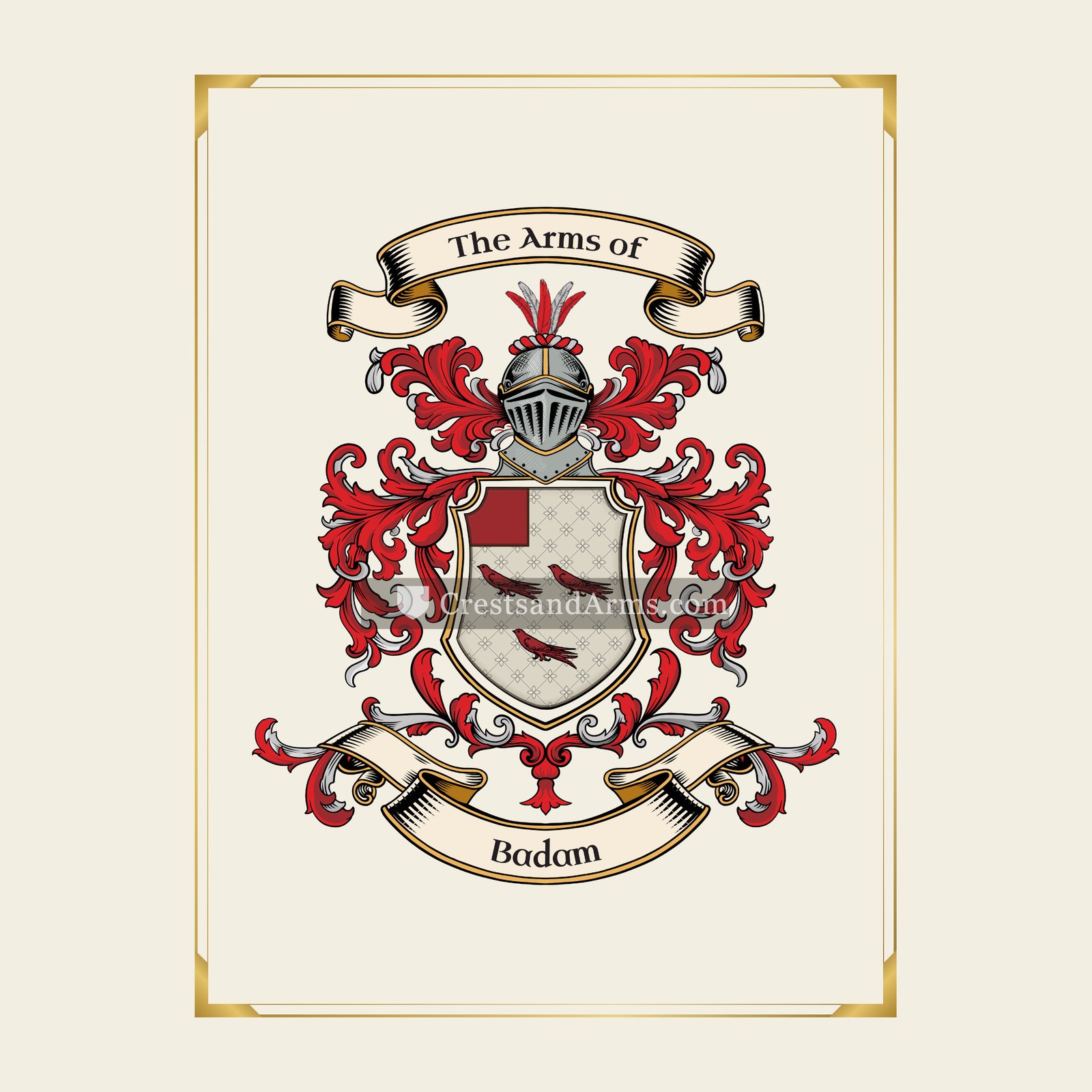 With gold border