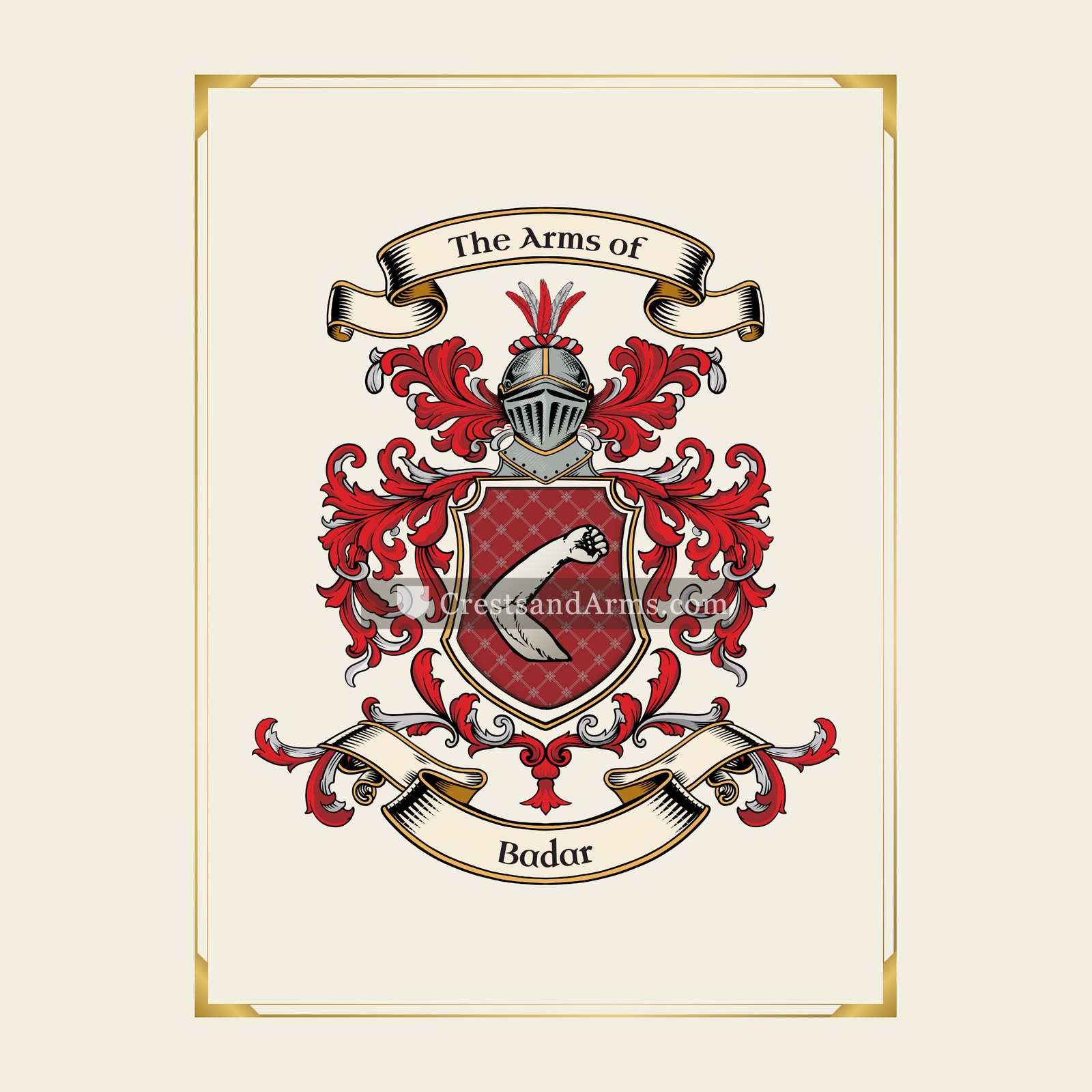 With gold border