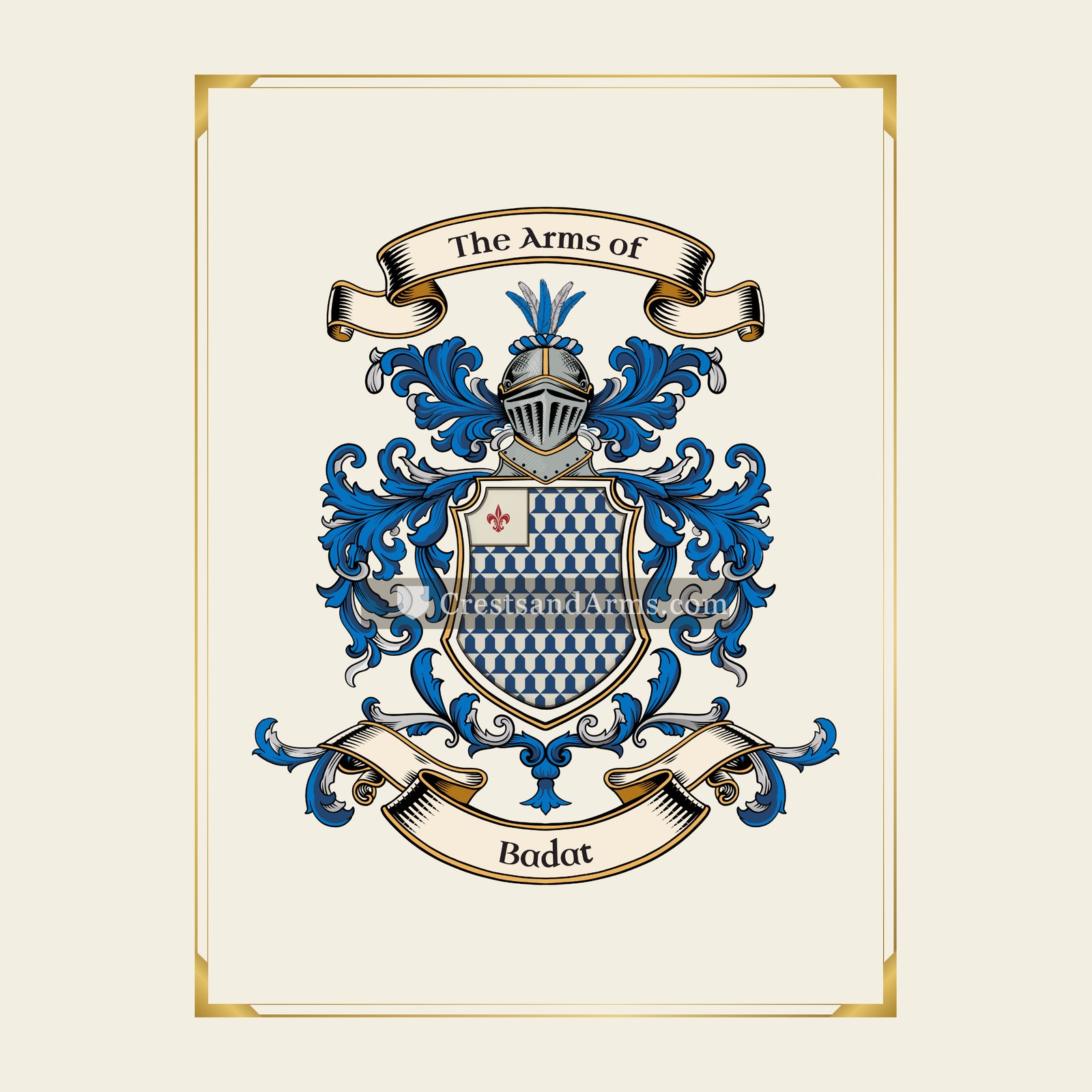 With gold border