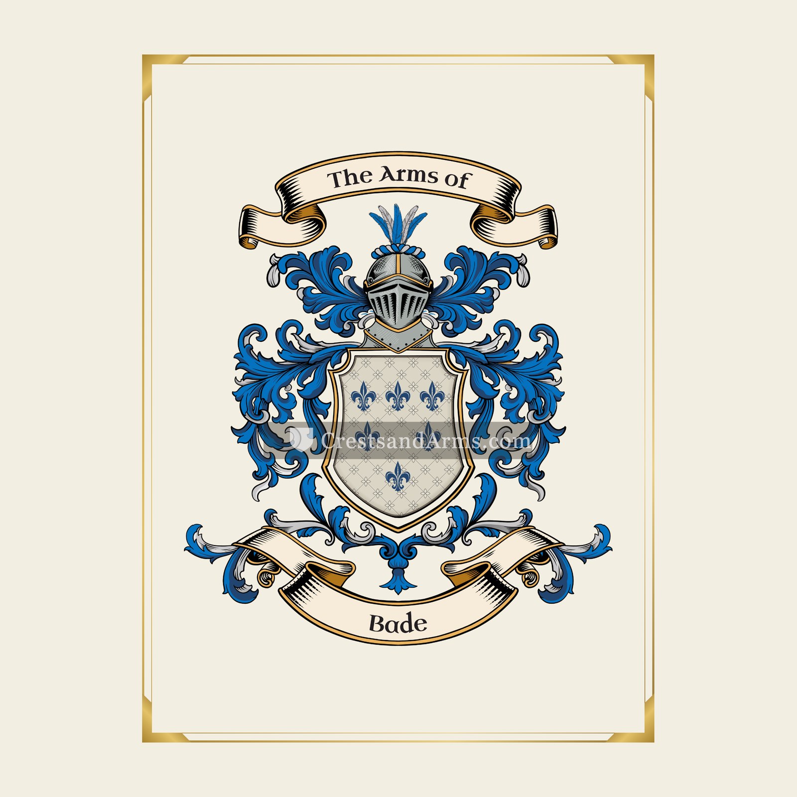With gold border