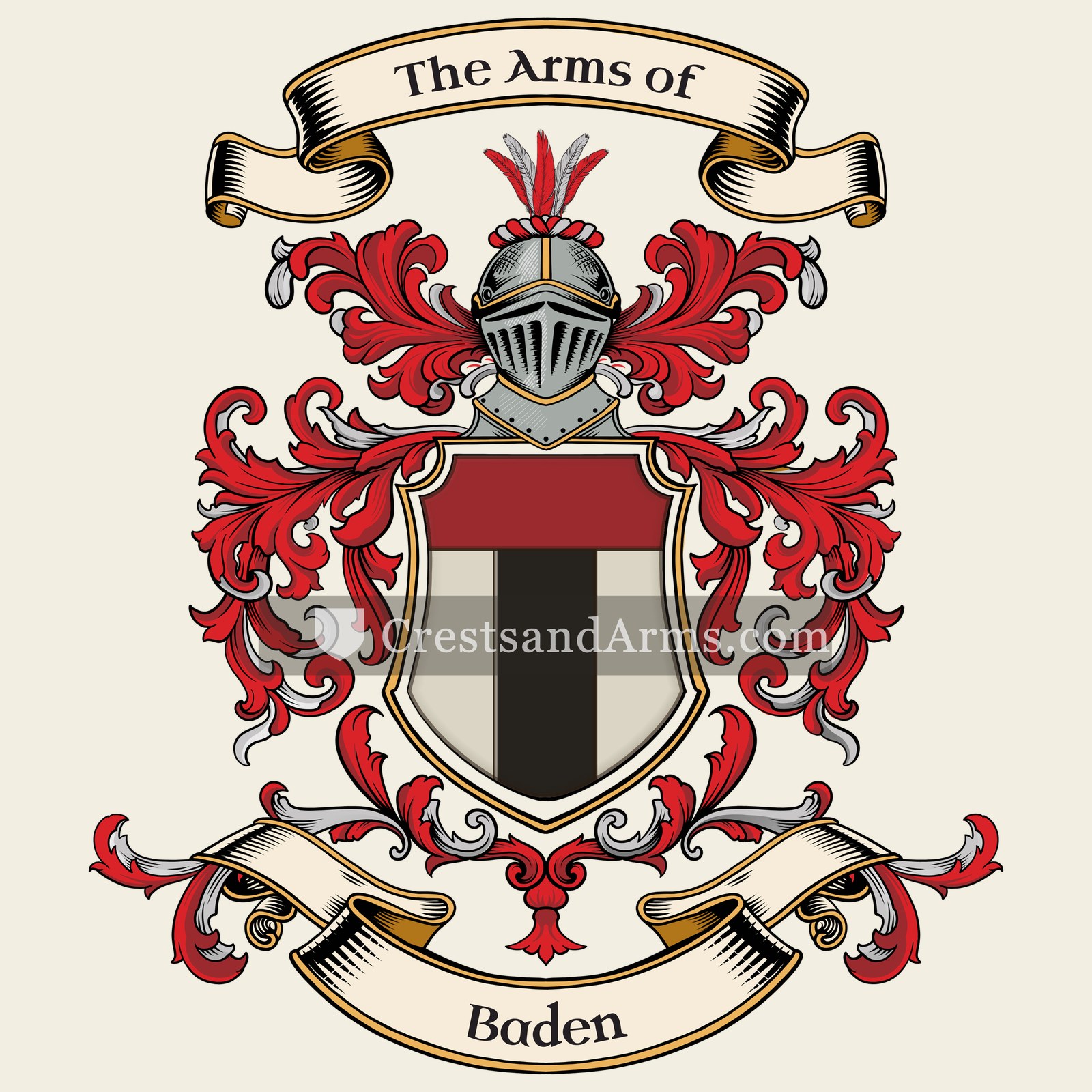 The Baden coat of arms, drawn from the recorded blazon