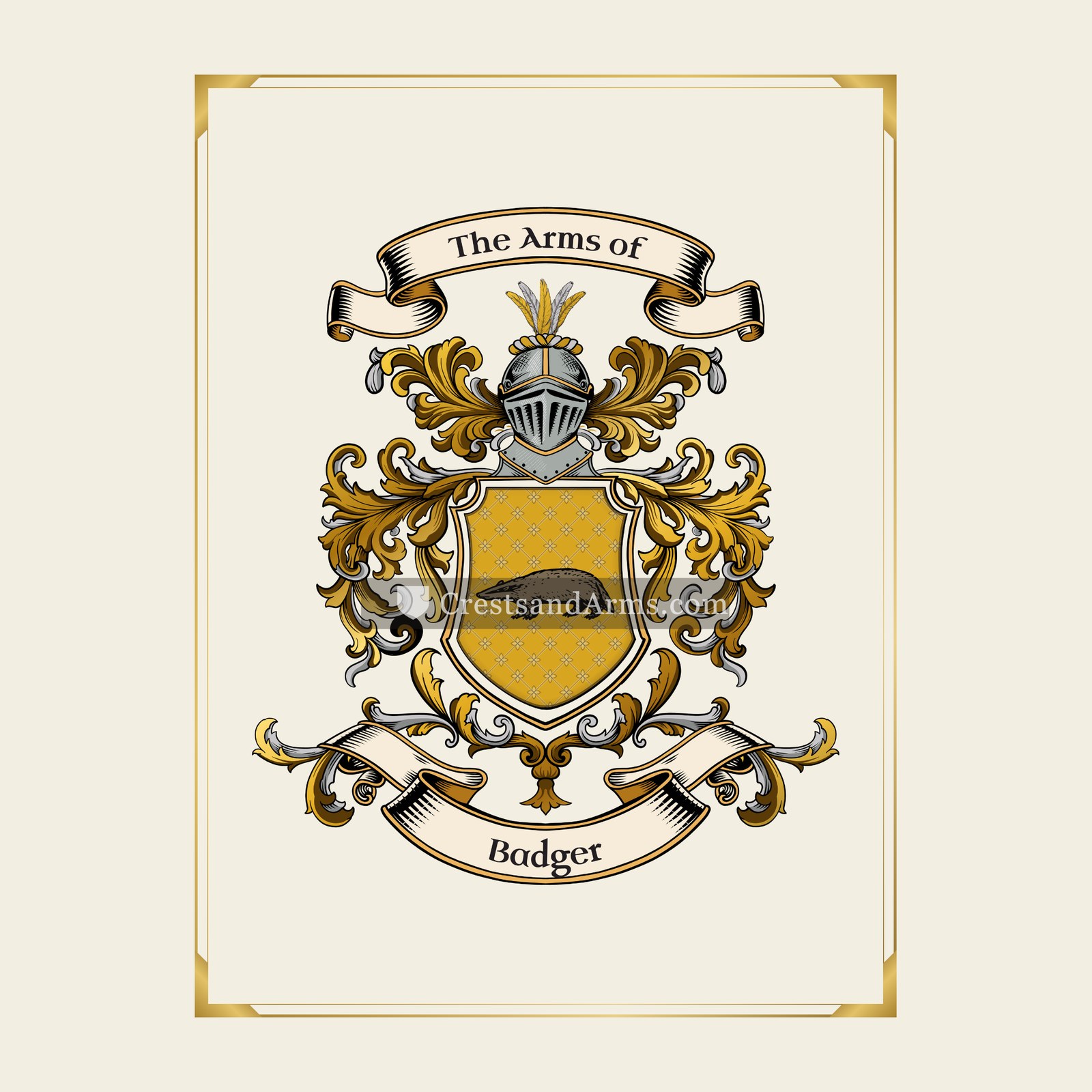 With gold border