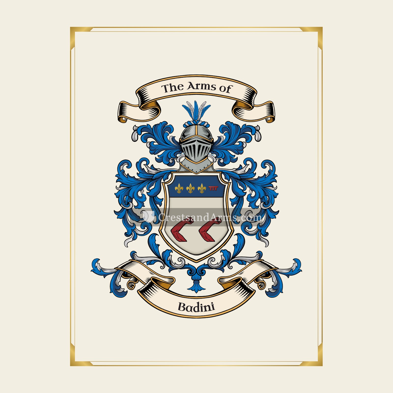 With gold border