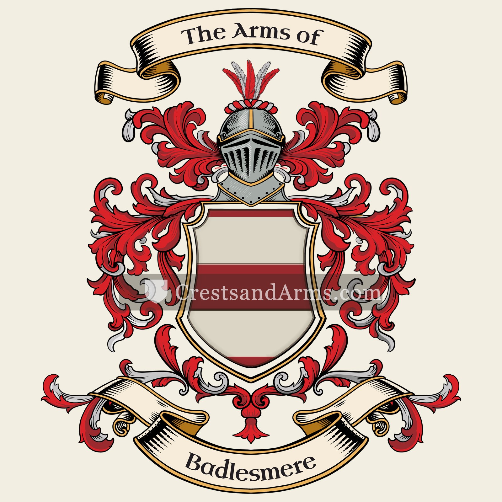 The Badlesmere coat of arms, drawn from the recorded blazon