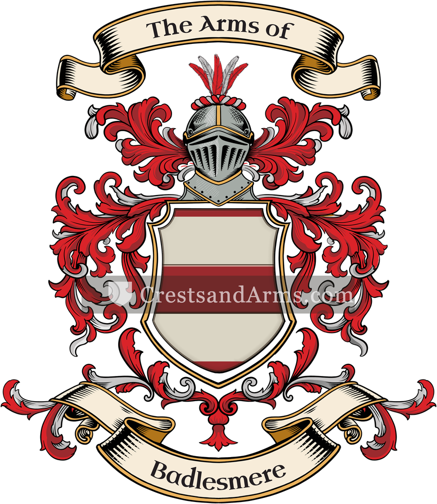 The Badlesmere coat of arms, drawn from the recorded blazon