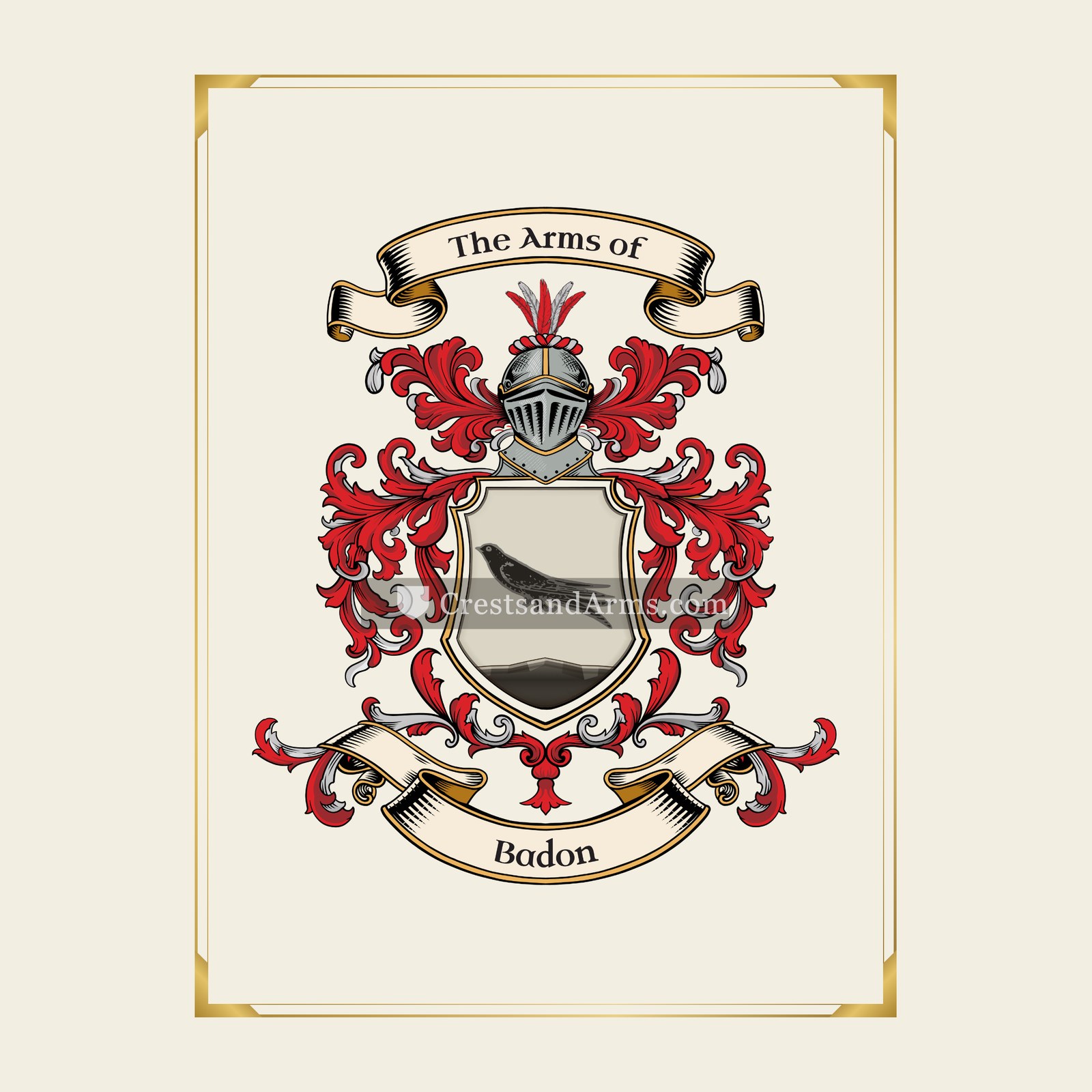 With gold border