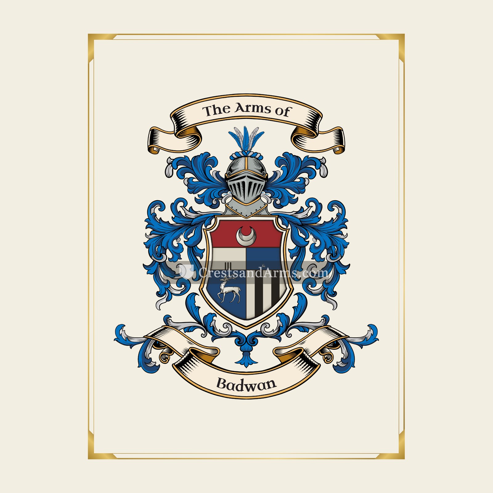 With gold border