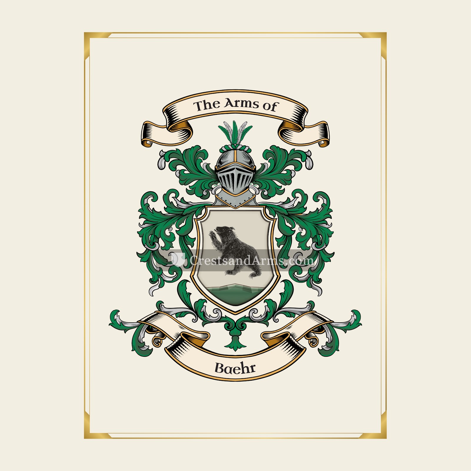 With gold border
