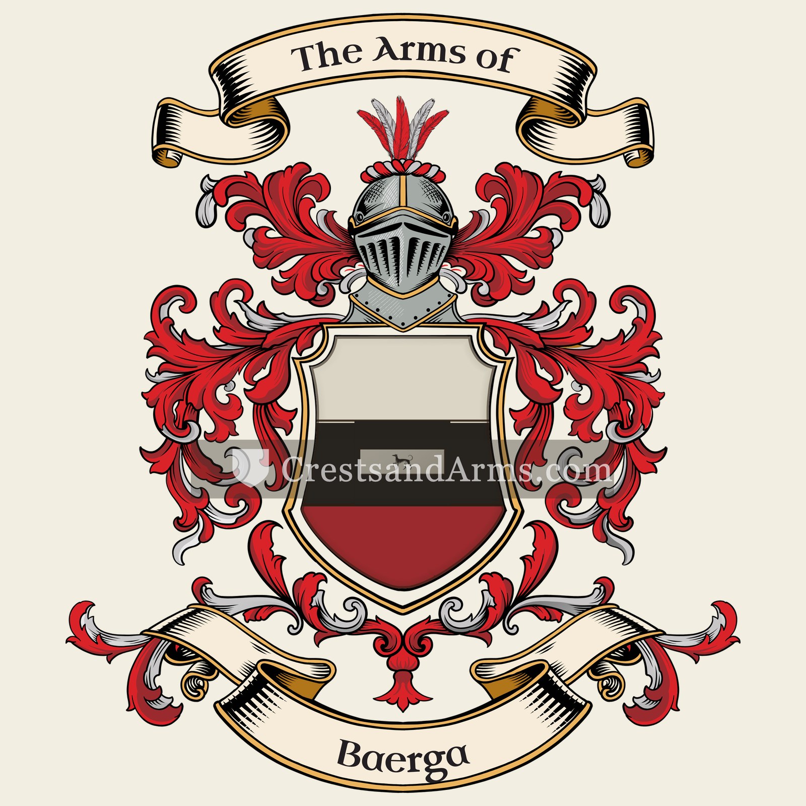 The Baerga coat of arms, drawn from the recorded blazon