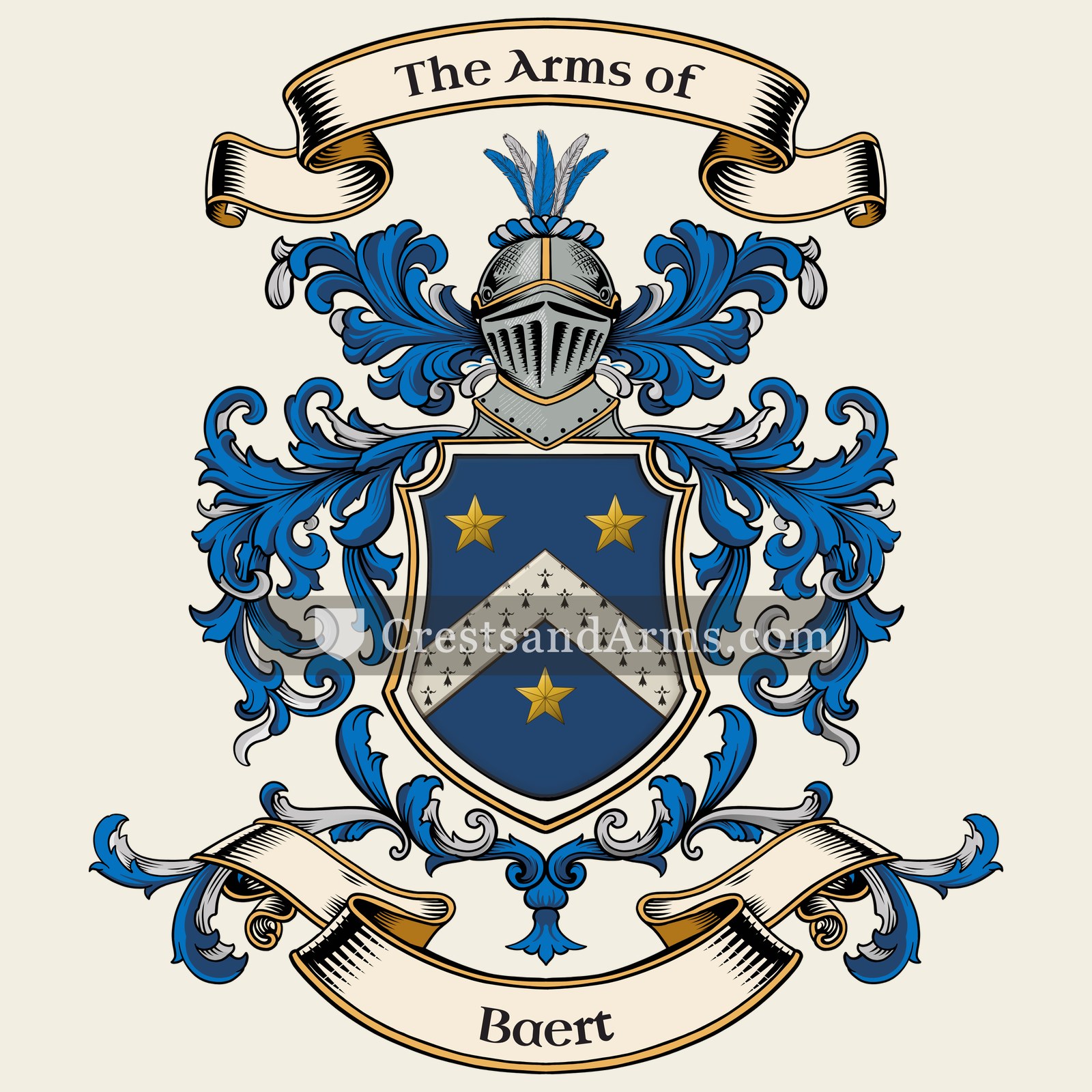 The Baert coat of arms, drawn from the recorded blazon