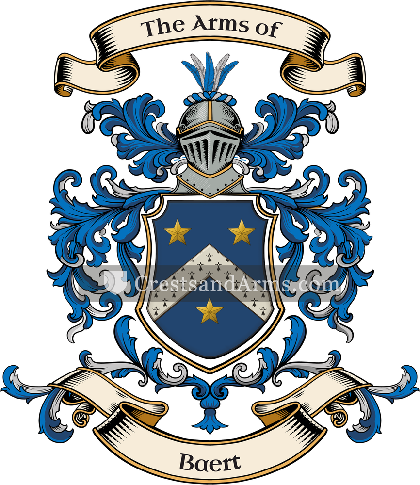 The Baert coat of arms, drawn from the recorded blazon