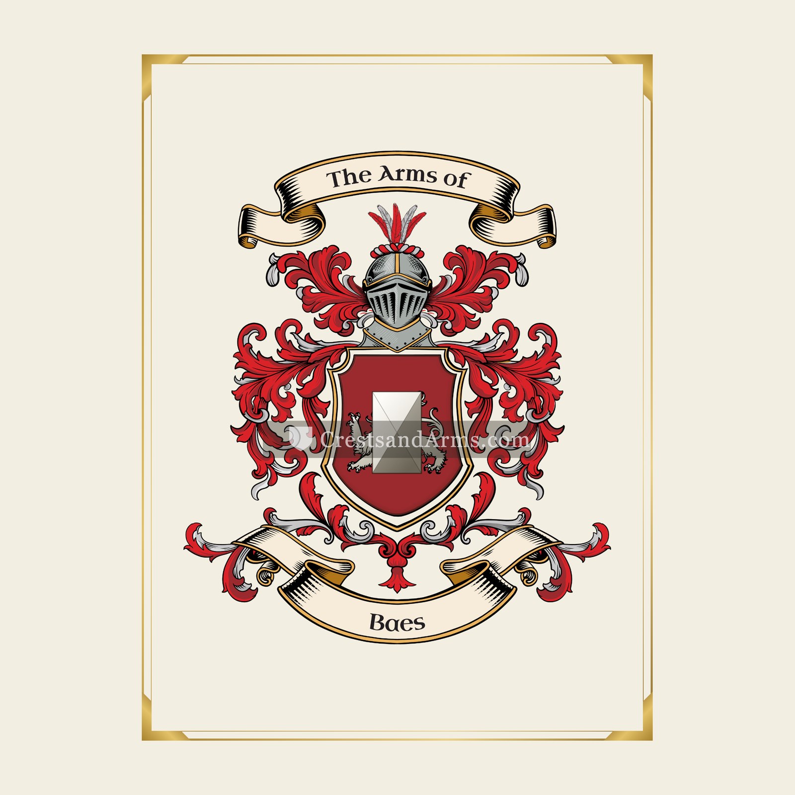 With gold border