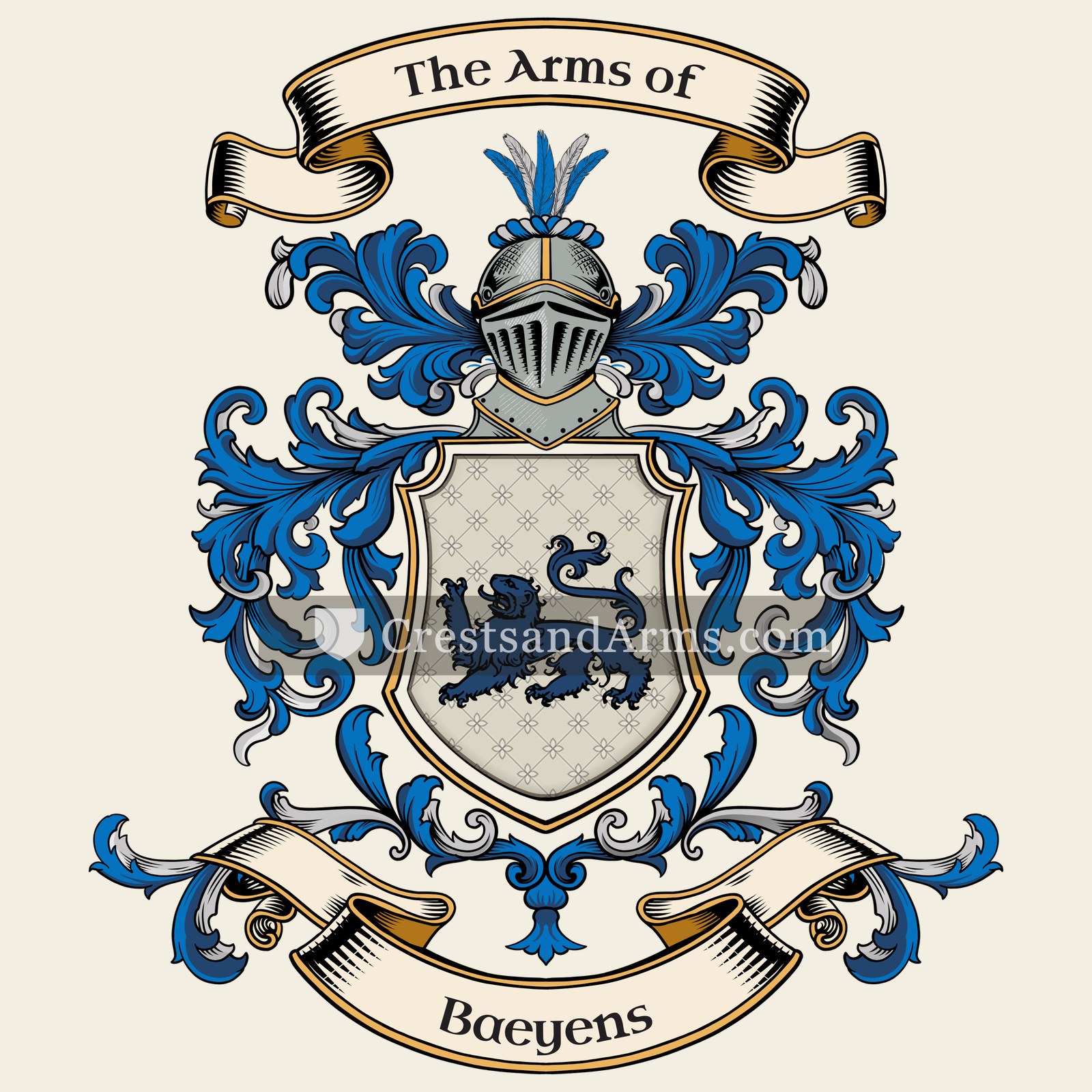 The Baeyens coat of arms, drawn from the recorded blazon